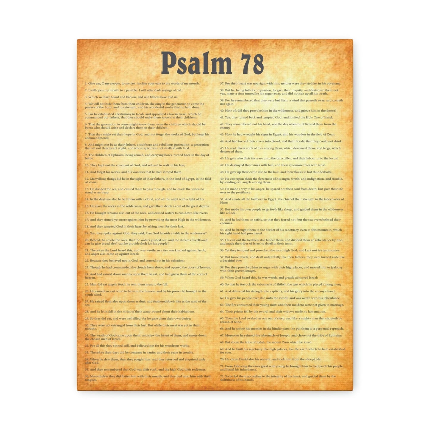 Scripture Walls Psalm 78 Chapter Gold Bible Canvas Christian Wall Art Ready to Hang Unframed-Express Your Love Gifts