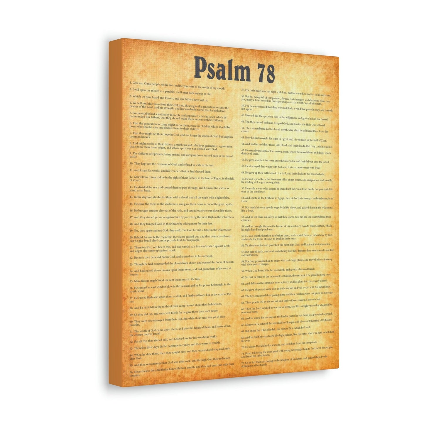 Scripture Walls Psalm 78 Chapter Gold Bible Canvas Christian Wall Art Ready to Hang Unframed-Express Your Love Gifts