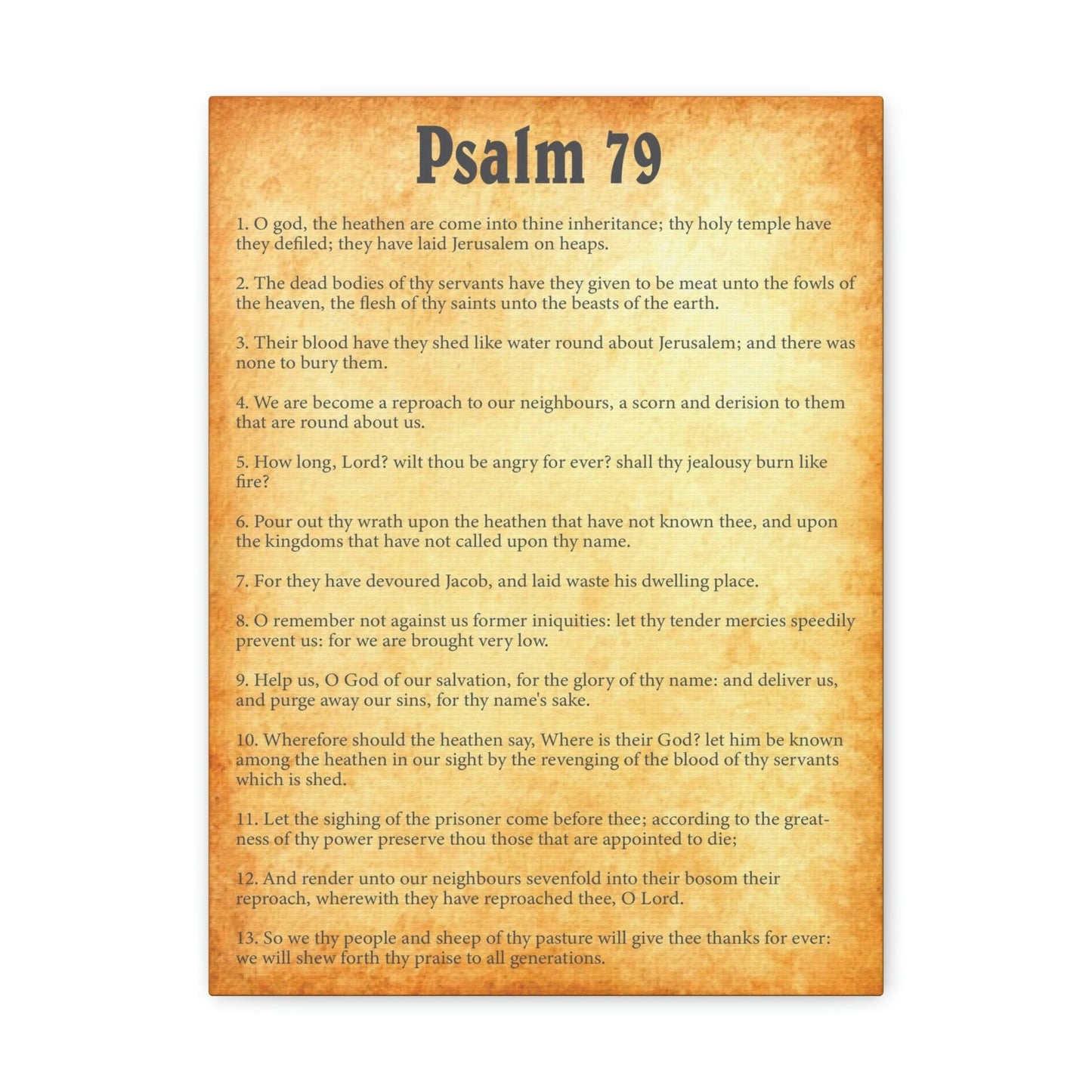 Scripture Walls Psalm 79 Chapter Gold Bible Canvas Christian Wall Art Ready to Hang Unframed-Express Your Love Gifts