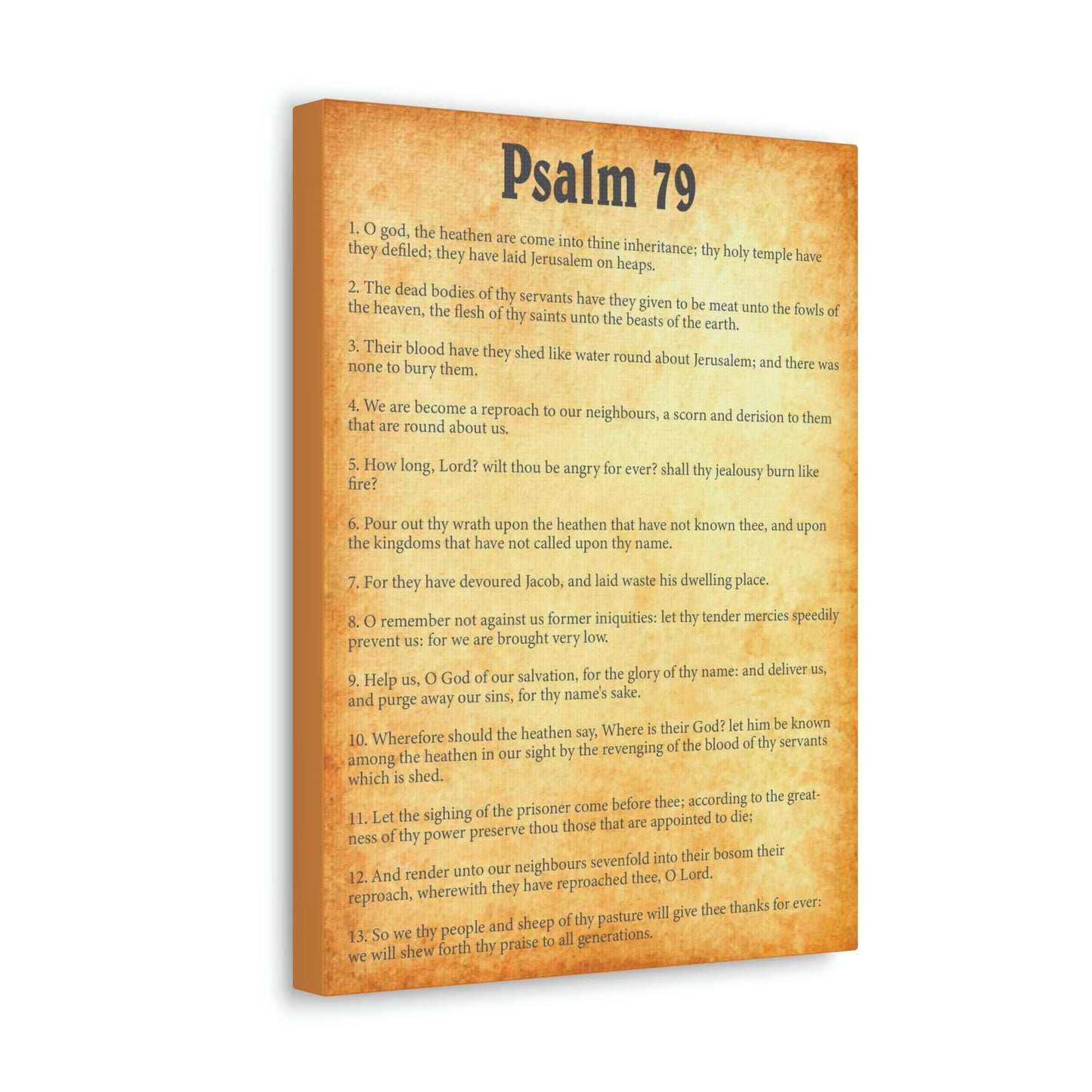 Scripture Walls Psalm 79 Chapter Gold Bible Canvas Christian Wall Art Ready to Hang Unframed-Express Your Love Gifts