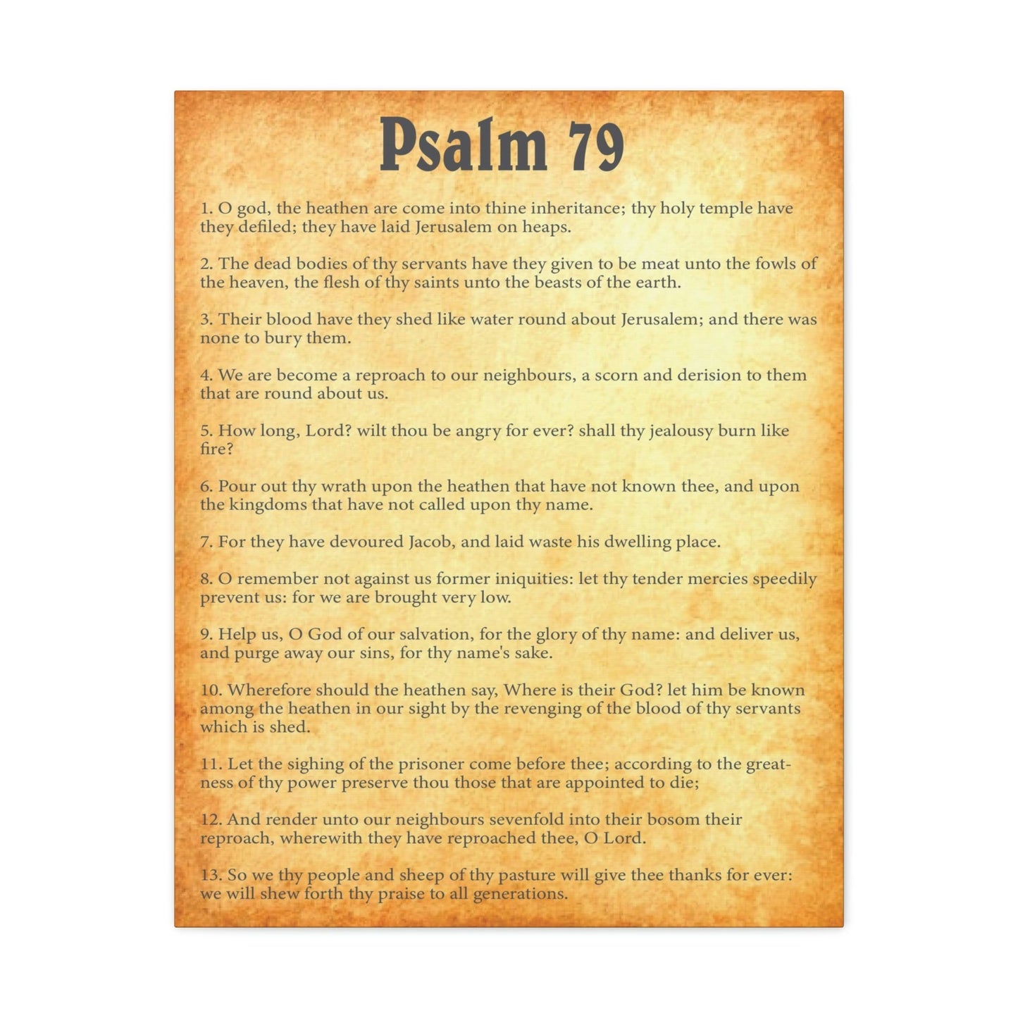 Scripture Walls Psalm 79 Chapter Gold Bible Canvas Christian Wall Art Ready to Hang Unframed-Express Your Love Gifts