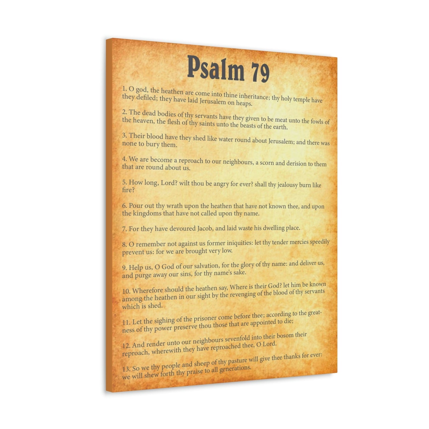 Scripture Walls Psalm 79 Chapter Gold Bible Canvas Christian Wall Art Ready to Hang Unframed-Express Your Love Gifts