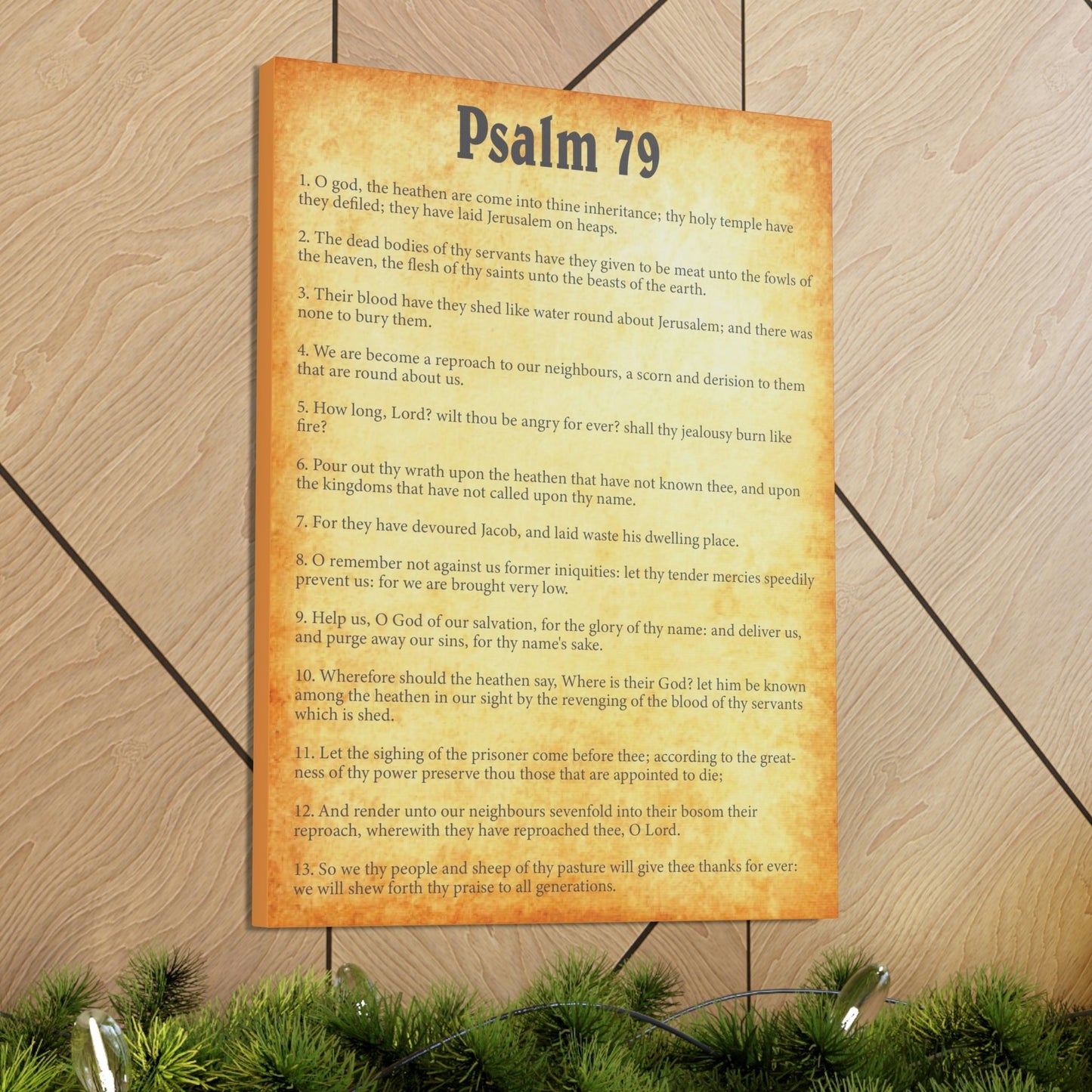 Scripture Walls Psalm 79 Chapter Gold Bible Canvas Christian Wall Art Ready to Hang Unframed-Express Your Love Gifts