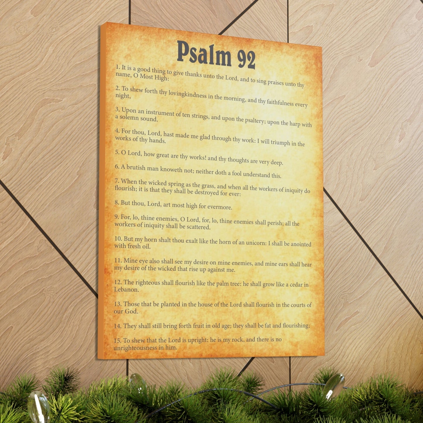 Scripture Walls Psalm 92 Chapter Gold Bible Canvas Christian Wall Art Ready to Hang Unframed-Express Your Love Gifts