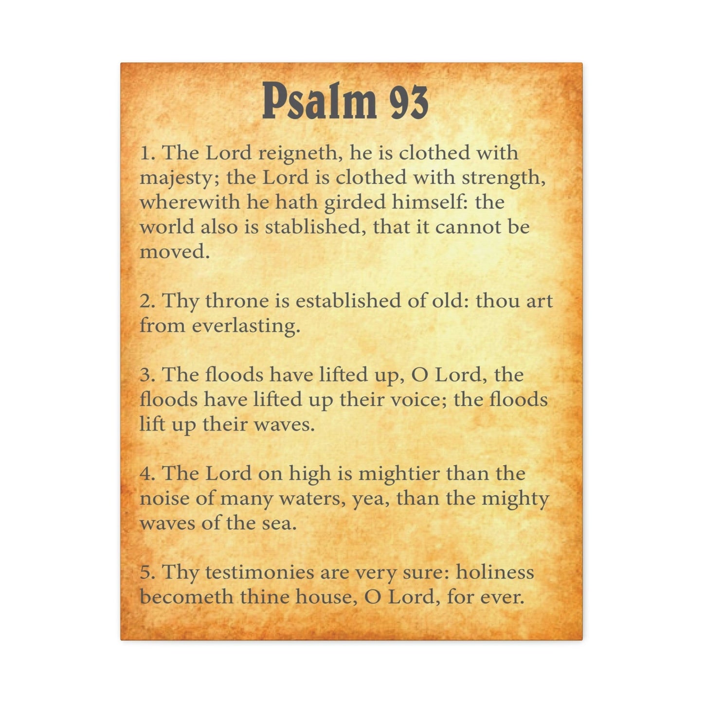 Scripture Walls Psalm 93 Chapter Gold Bible Canvas Christian Wall Art Ready to Hang Unframed-Express Your Love Gifts
