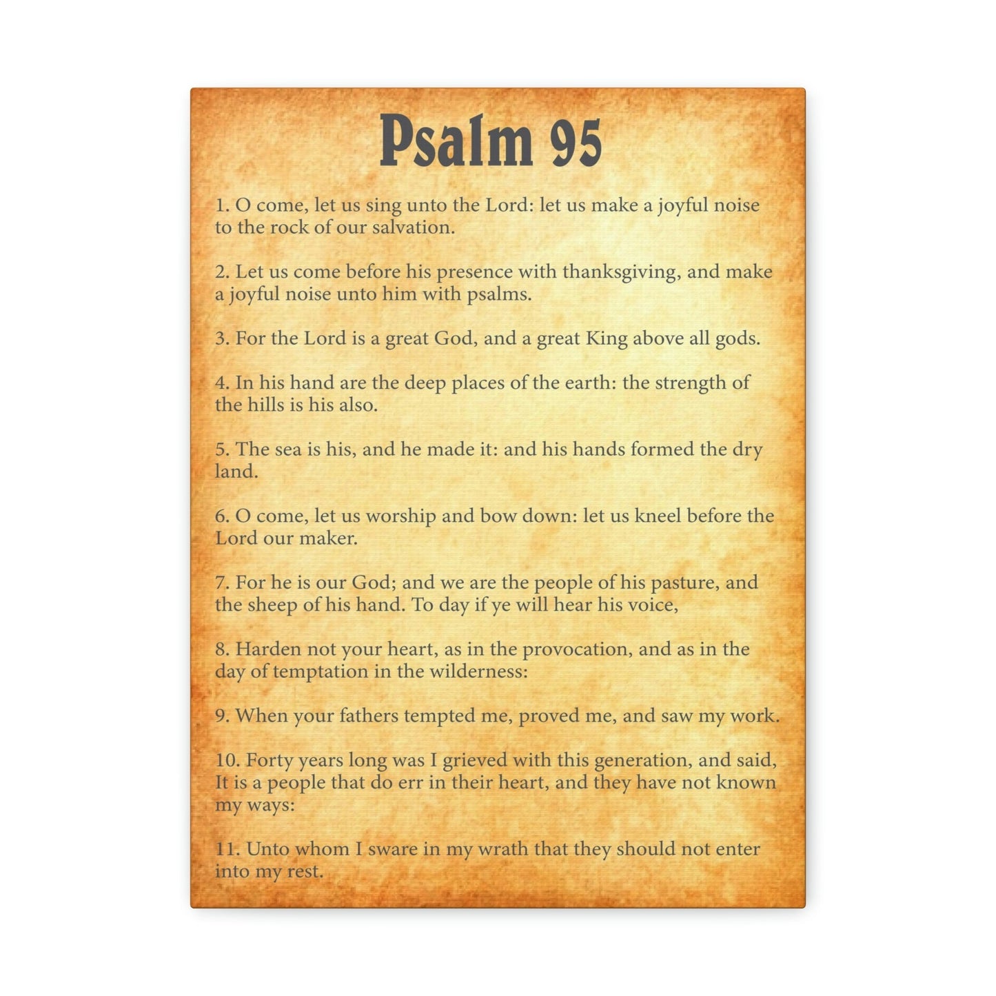 Scripture Walls Psalm 95 Chapter Gold Bible Canvas Christian Wall Art Ready to Hang Unframed-Express Your Love Gifts