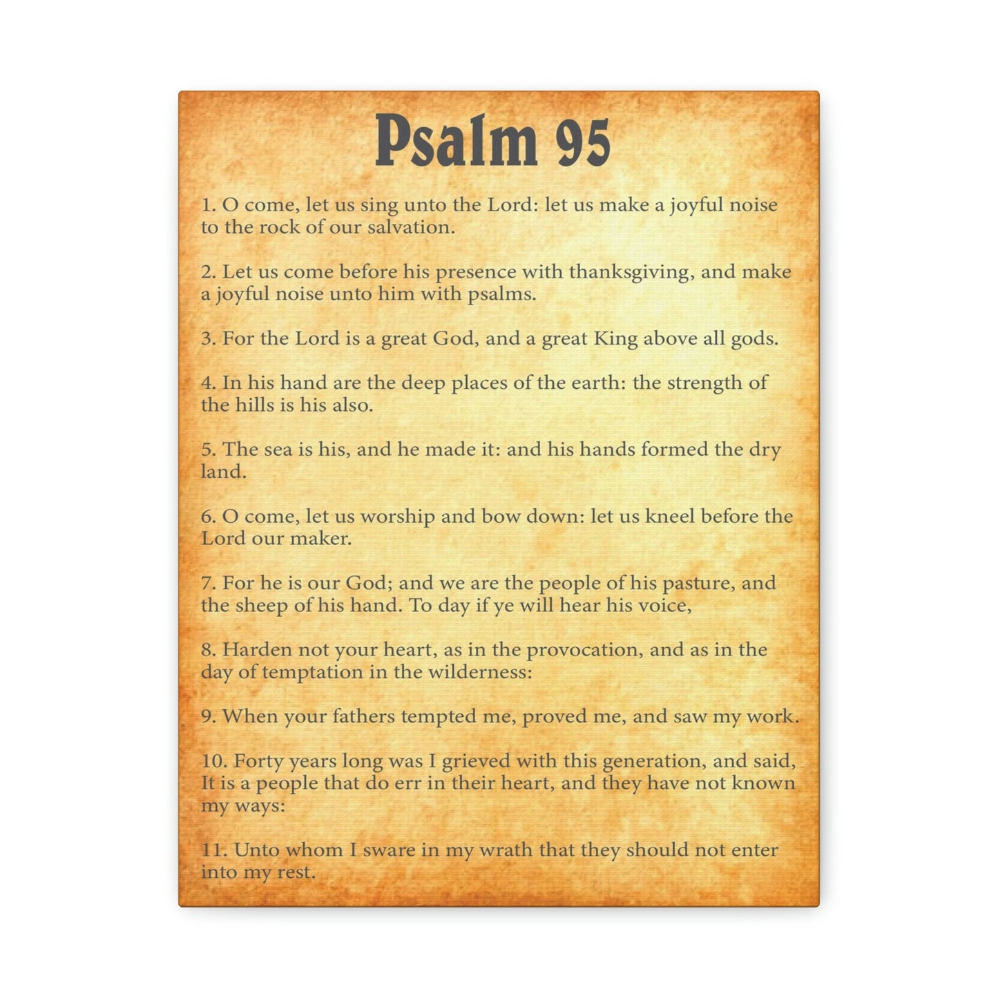 Scripture Walls Psalm 95 Chapter Gold Bible Canvas Christian Wall Art Ready to Hang Unframed-Express Your Love Gifts