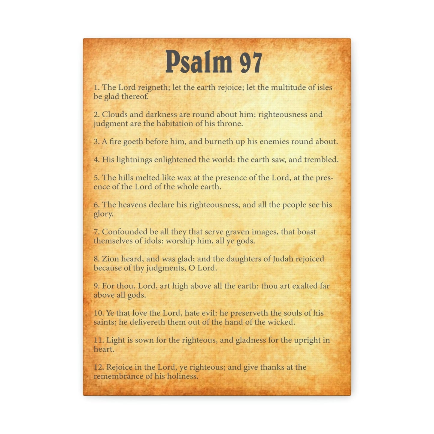Scripture Walls Psalm 97 Chapter Gold Bible Canvas Christian Wall Art Ready to Hang Unframed-Express Your Love Gifts