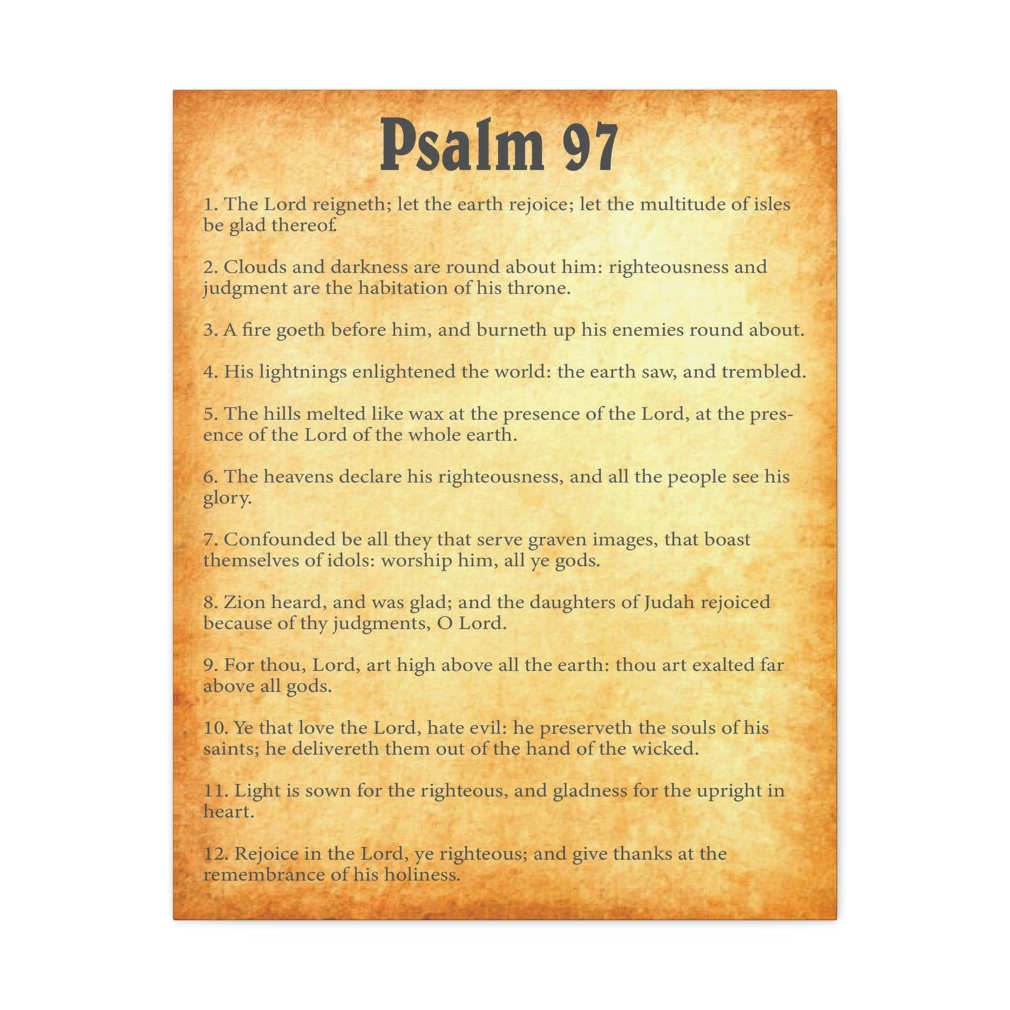 Scripture Walls Psalm 97 Chapter Gold Bible Canvas Christian Wall Art Ready to Hang Unframed-Express Your Love Gifts