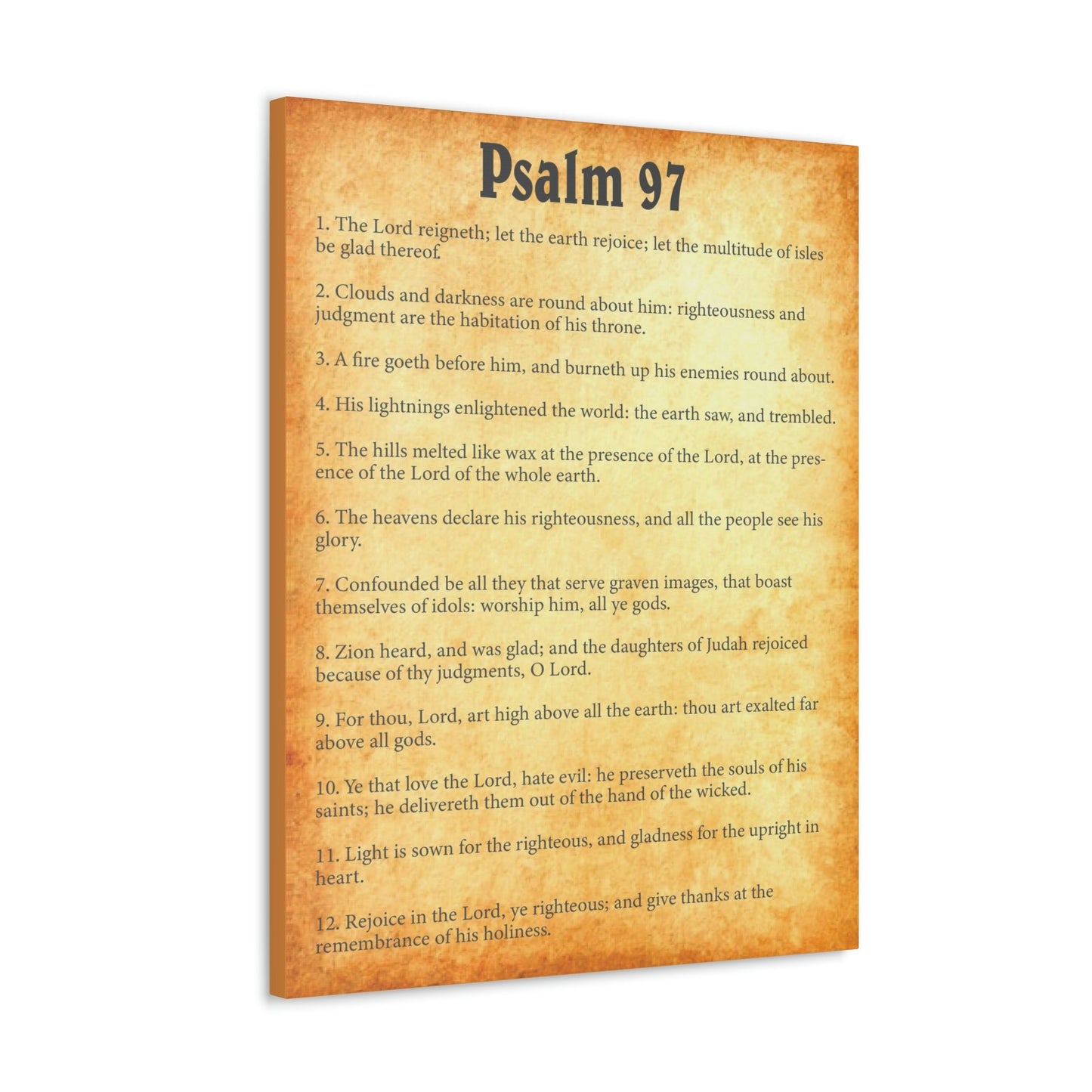 Scripture Walls Psalm 97 Chapter Gold Bible Canvas Christian Wall Art Ready to Hang Unframed-Express Your Love Gifts