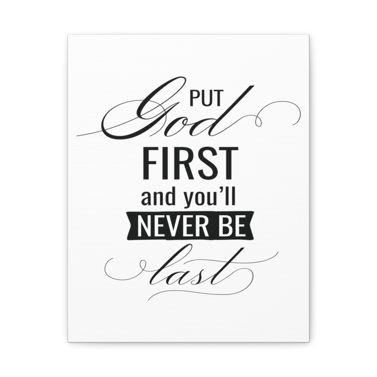 Put God First Matthew 6:33 Simple Christian Wall Art Print Ready to Hang Unframed-Express Your Love Gifts