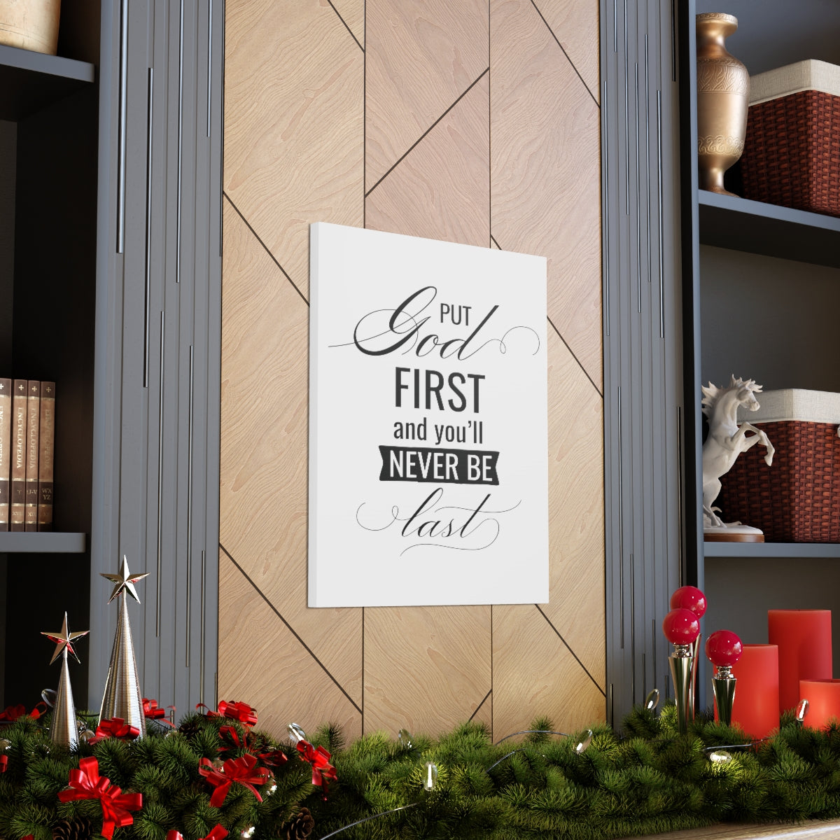 Scripture Walls Put God First Matthew 6:33 Simple Christian Wall Art Print Ready to Hang Unframed-Express Your Love Gifts