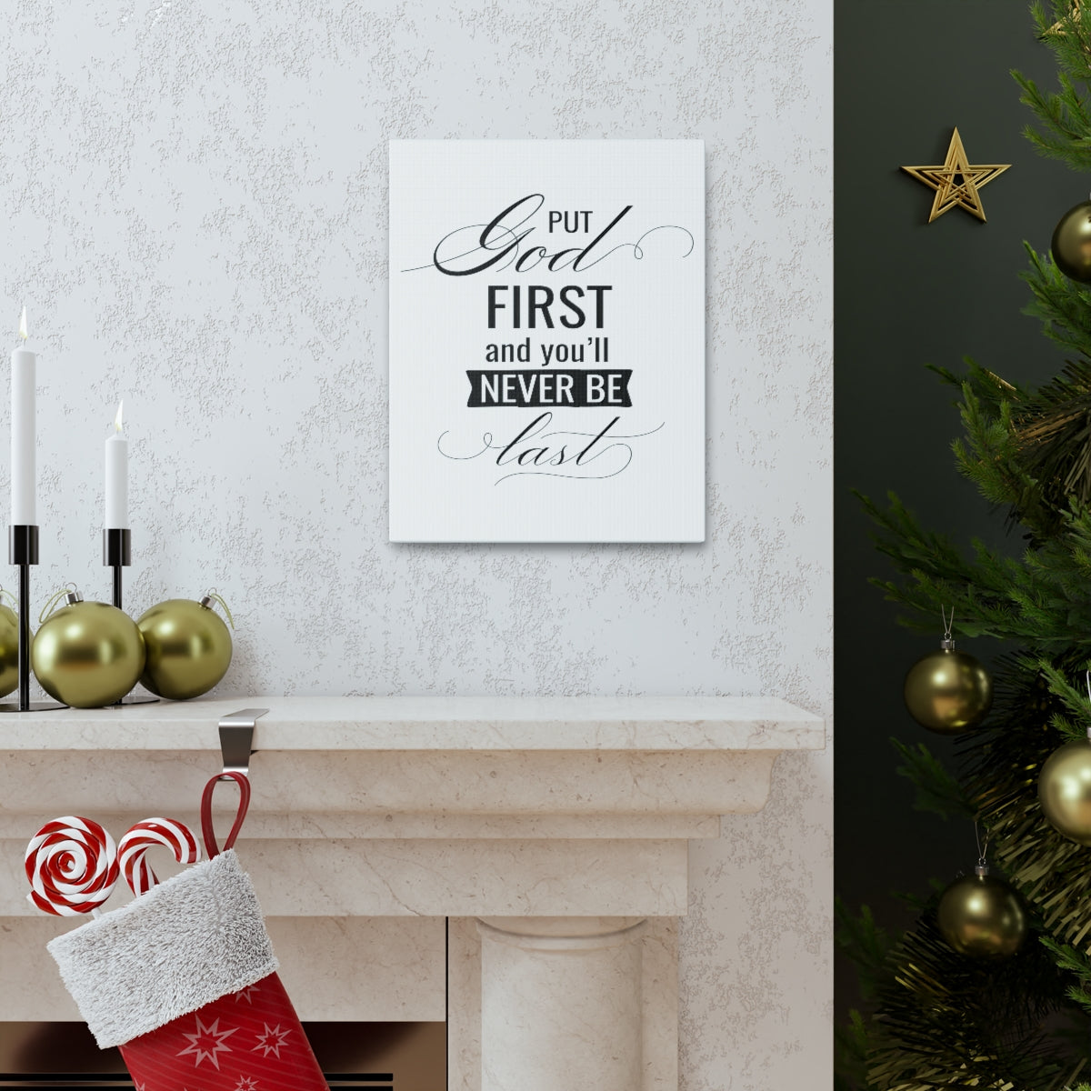 Scripture Walls Put God First Matthew 6:33 Simple Christian Wall Art Print Ready to Hang Unframed-Express Your Love Gifts