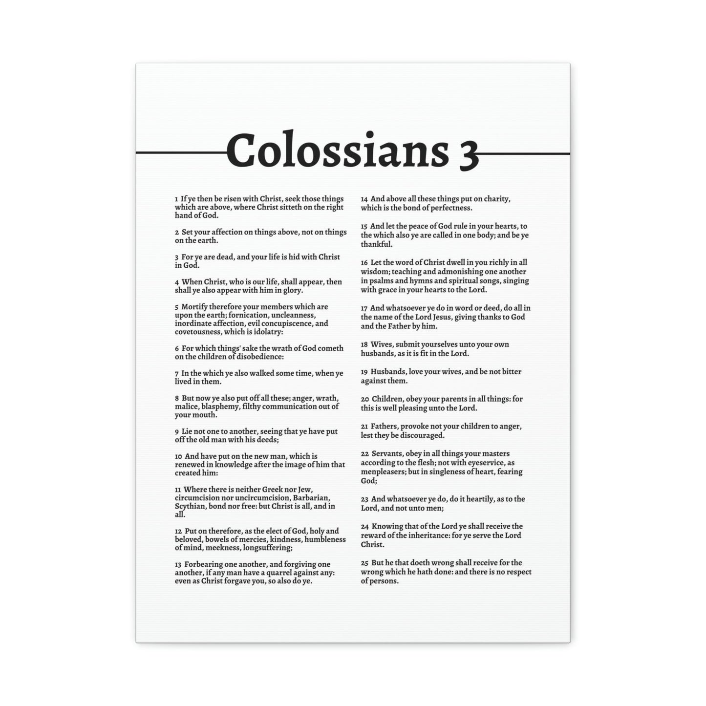Scripture Walls Put On The New Self Colossians 3 White Bible Canvas Christian Wall Art Ready to Hang Unframed-Express Your Love Gifts