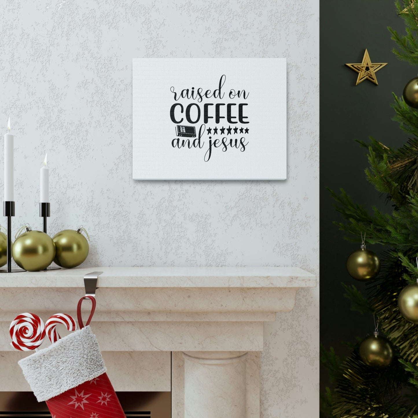 Raised On Coffee And Jesus Colossians 3:17 Christian Wall Art Bible Verse Print Ready to Hang Unframed-Express Your Love Gifts