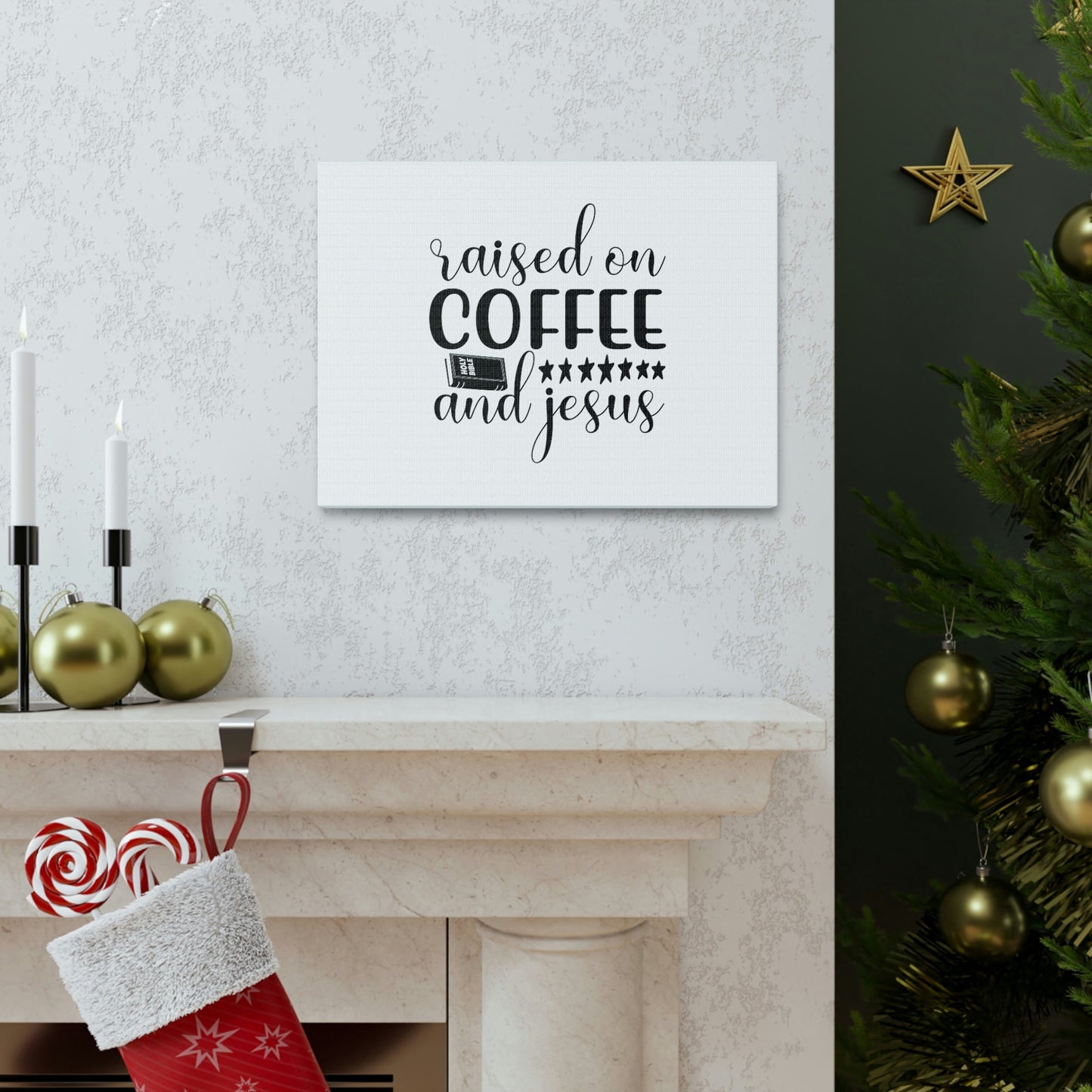 Raised On Coffee And Jesus Colossians 3:17 Christian Wall Art Bible Verse Print Ready to Hang Unframed-Express Your Love Gifts