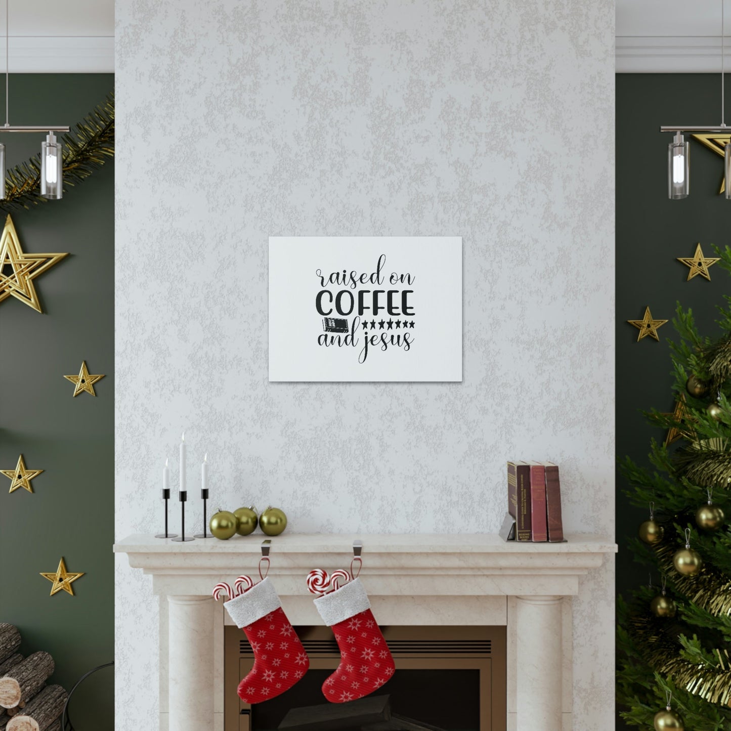 Raised On Coffee And Jesus Colossians 3:17 Christian Wall Art Bible Verse Print Ready to Hang Unframed-Express Your Love Gifts