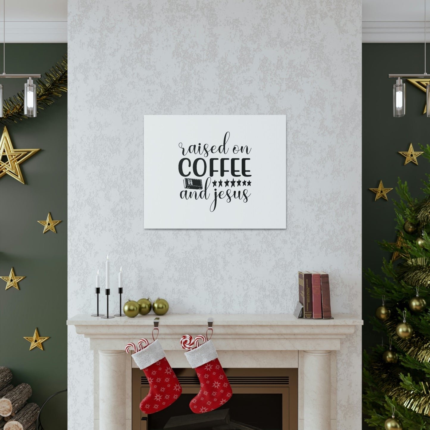 Raised On Coffee And Jesus Colossians 3:17 Christian Wall Art Bible Verse Print Ready to Hang Unframed-Express Your Love Gifts