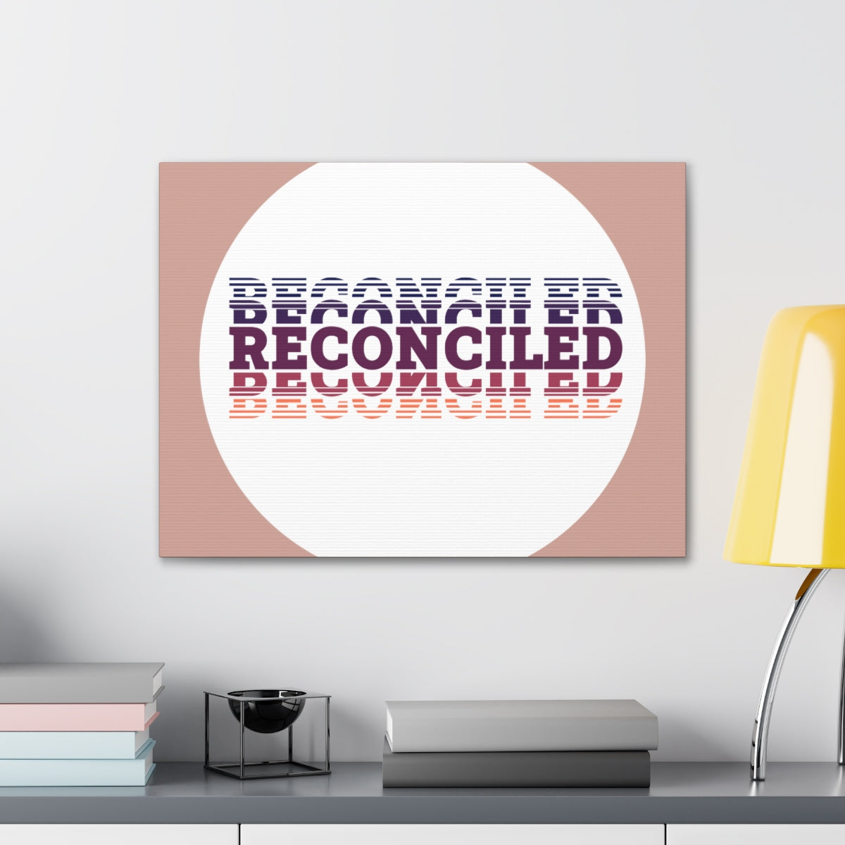 Scripture Walls Reconciled Purple Romans 5:10 Bible Canvas Christian Wall Art Ready to Hang Unframed-Express Your Love Gifts