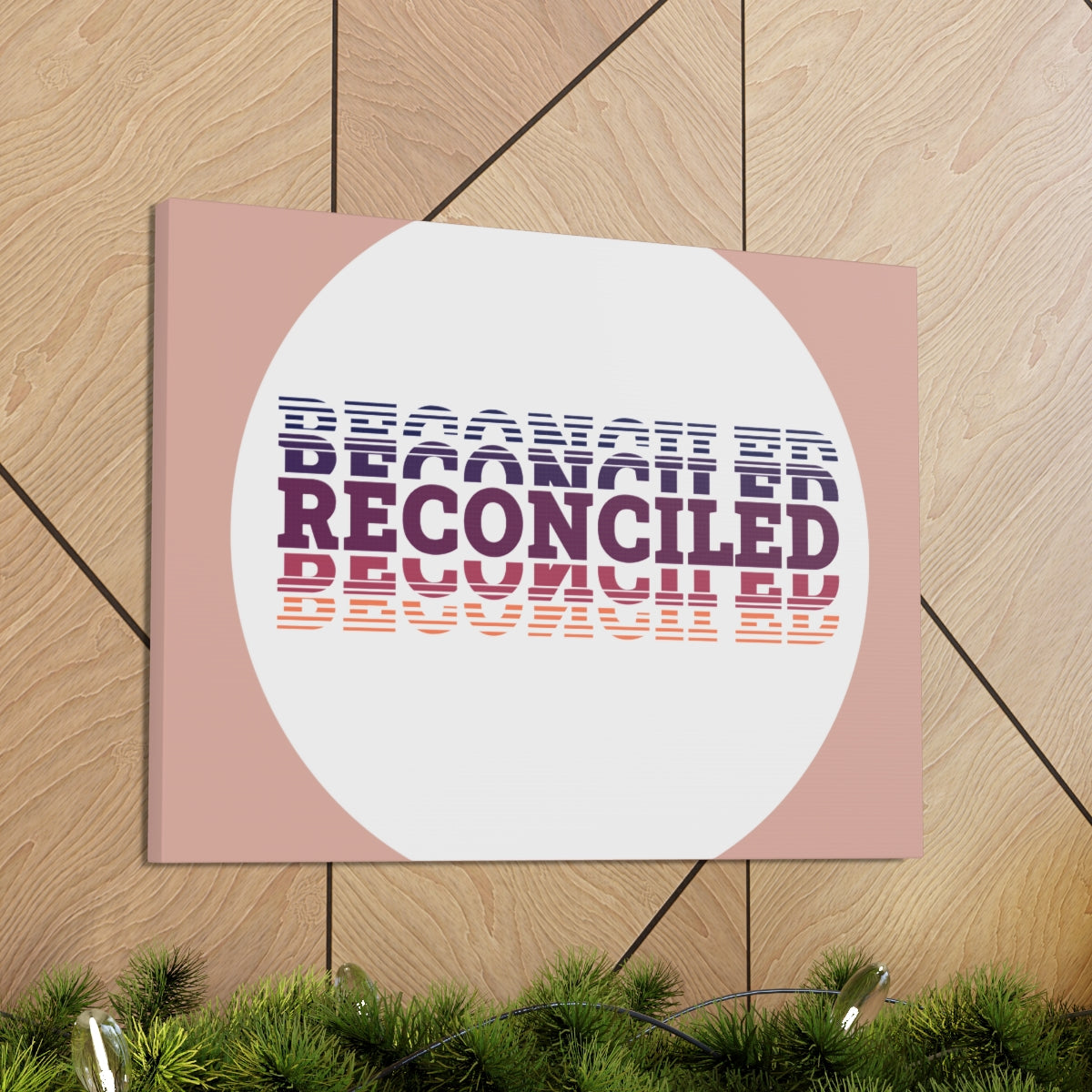 Scripture Walls Reconciled Purple Romans 5:10 Bible Canvas Christian Wall Art Ready to Hang Unframed-Express Your Love Gifts