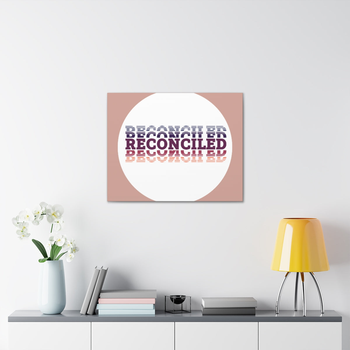 Scripture Walls Reconciled Purple Romans 5:10 Bible Canvas Christian Wall Art Ready to Hang Unframed-Express Your Love Gifts
