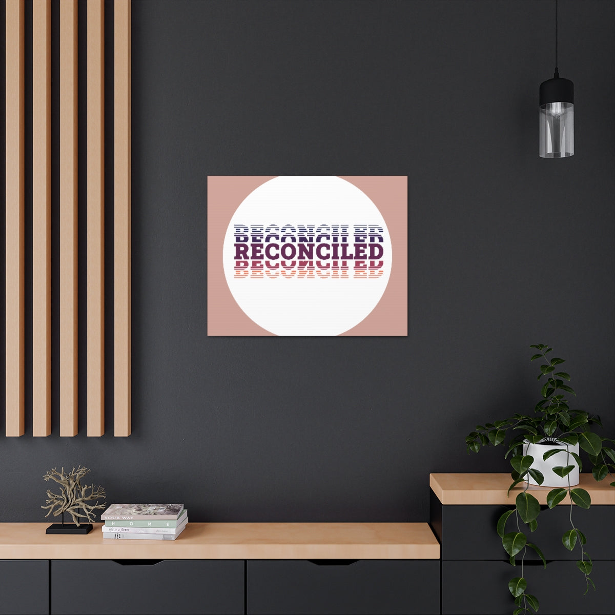 Scripture Walls Reconciled Purple Romans 5:10 Bible Canvas Christian Wall Art Ready to Hang Unframed-Express Your Love Gifts