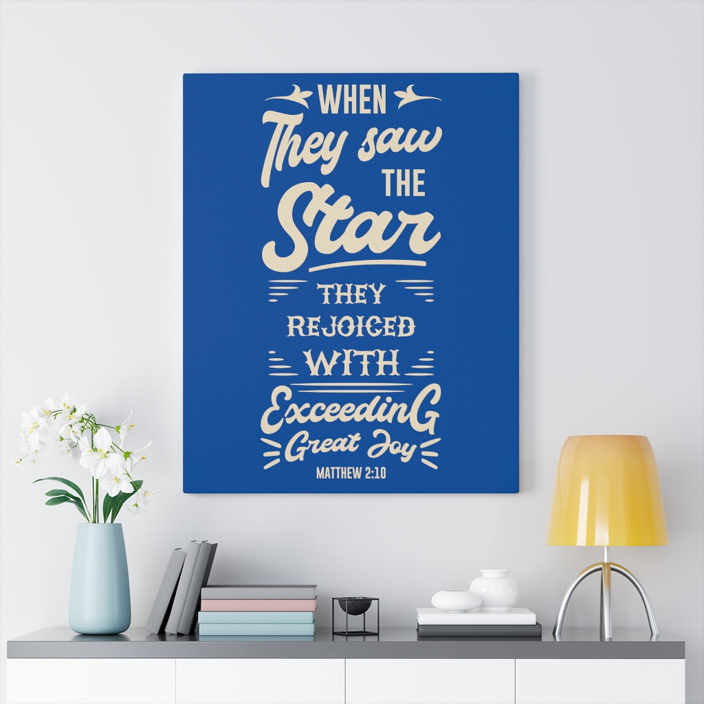 Scripture Walls Rejoice Matthew 2:10 Bible Verse Canvas Christian Wall Art Ready to Hang Unframed-Express Your Love Gifts