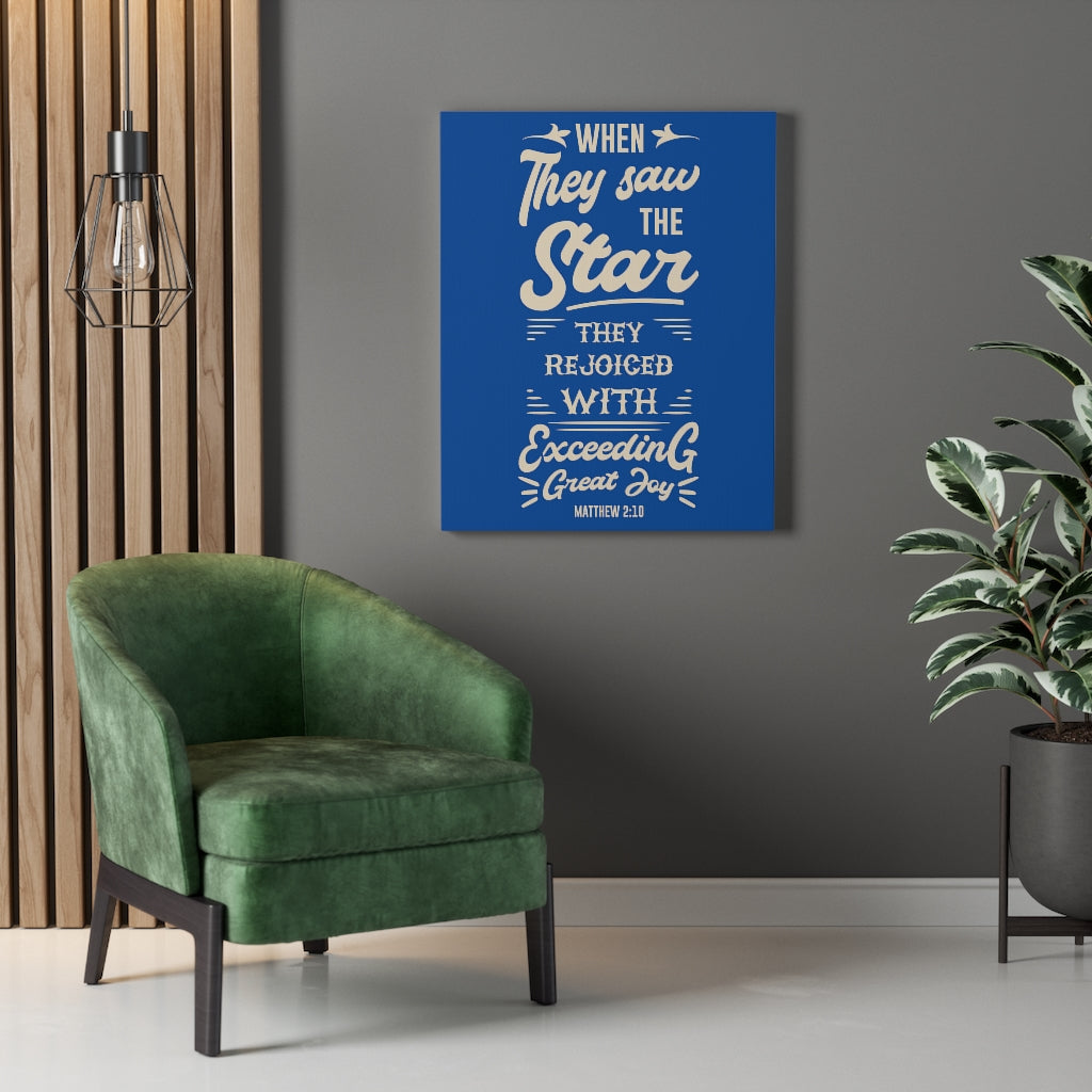 Scripture Walls Rejoice Matthew 2:10 Bible Verse Canvas Christian Wall Art Ready to Hang Unframed-Express Your Love Gifts