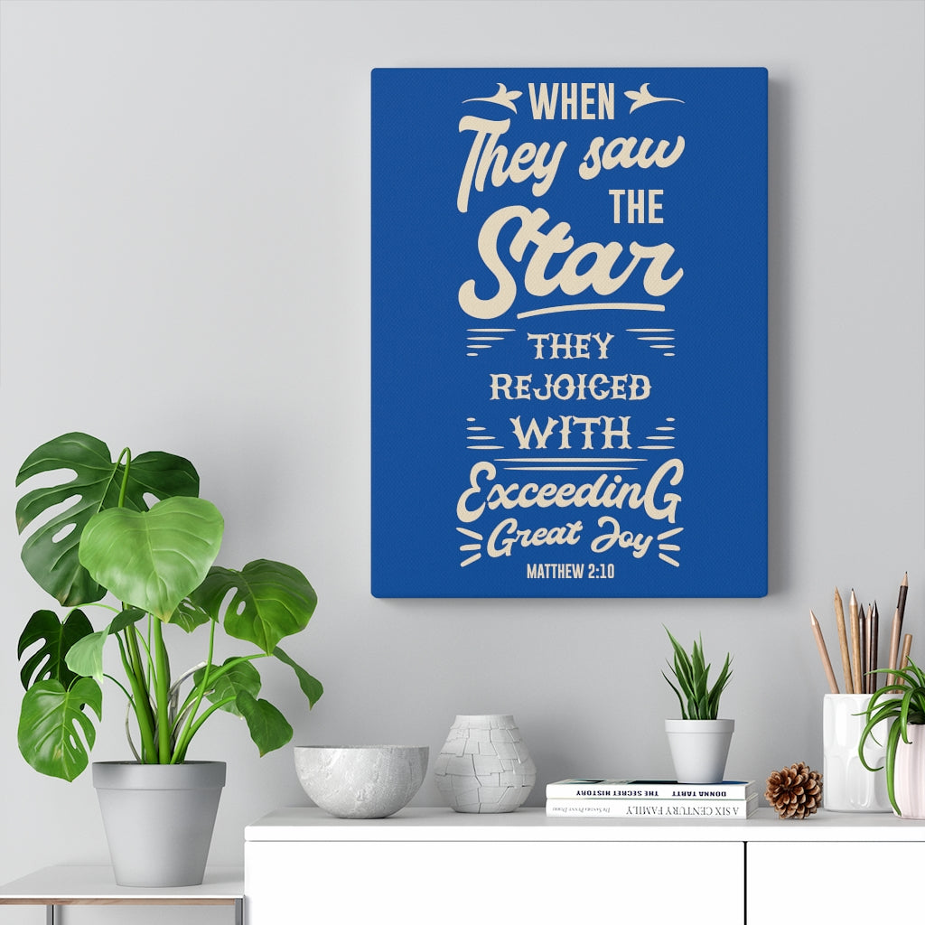 Scripture Walls Rejoice Matthew 2:10 Bible Verse Canvas Christian Wall Art Ready to Hang Unframed-Express Your Love Gifts