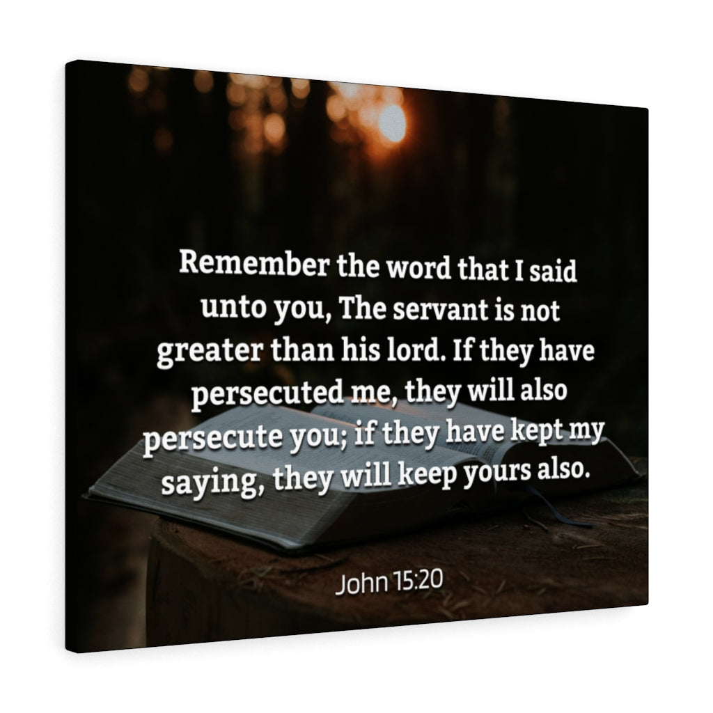 Remember The Word John 15:20 Bible Verse Canvas Christian Wall Art Ready to Hang Unframed-Express Your Love Gifts