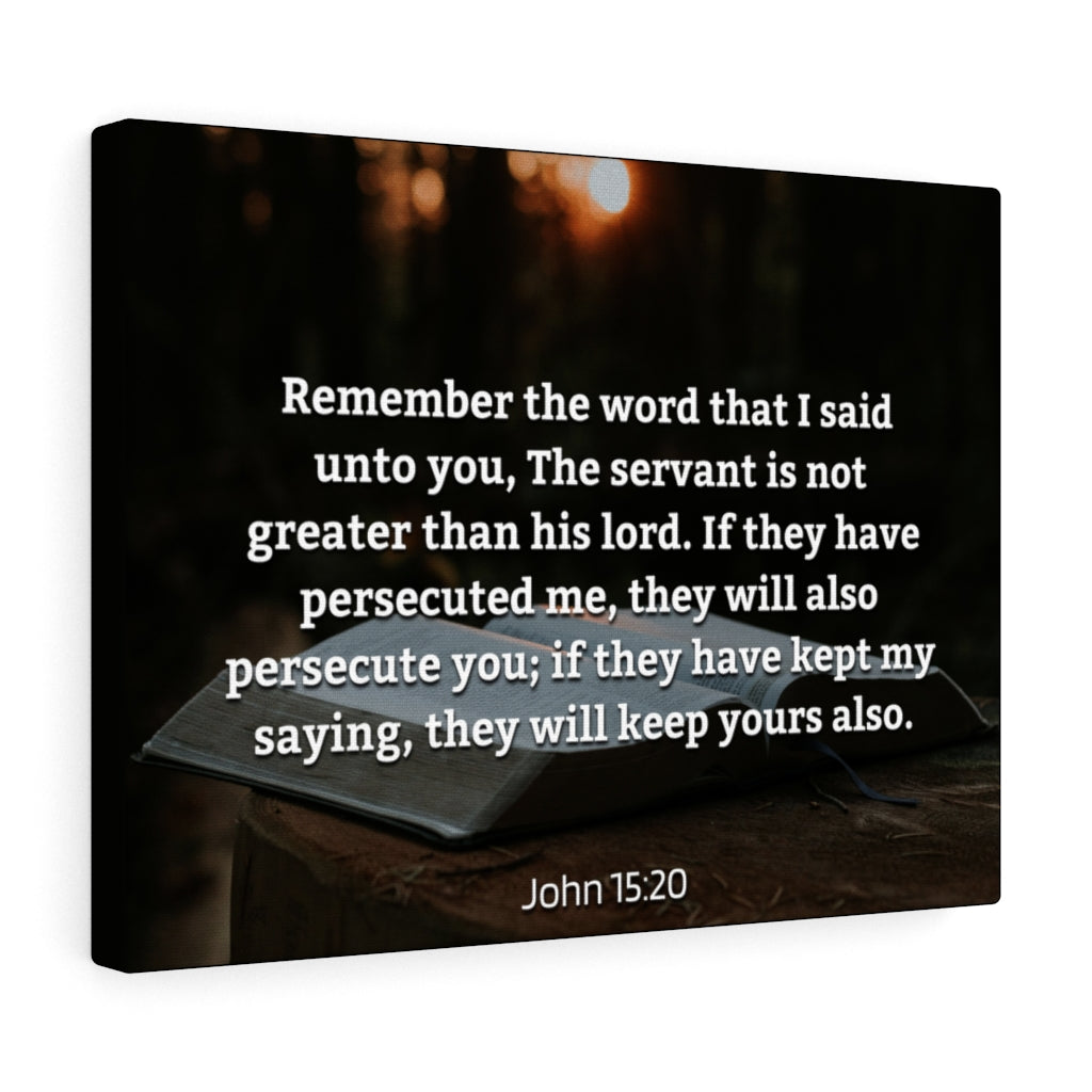 Remember The Word John 15:20 Bible Verse Canvas Christian Wall Art Ready to Hang Unframed-Express Your Love Gifts