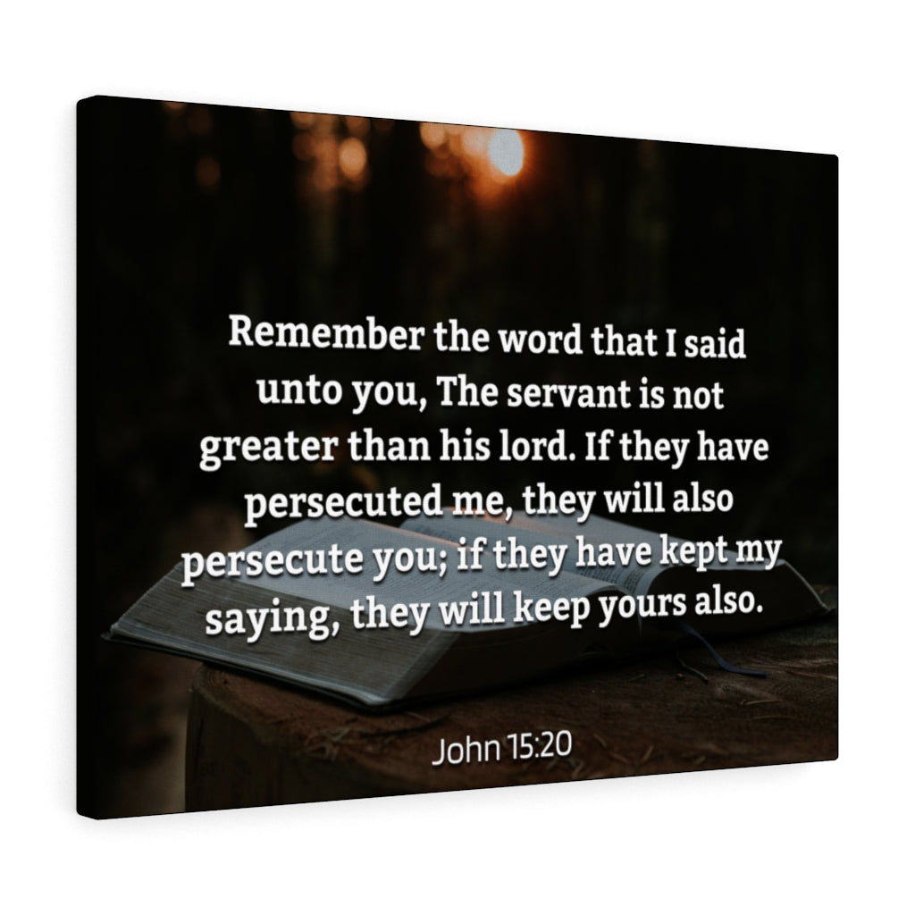 Remember The Word John 15:20 Bible Verse Canvas Christian Wall Art Ready to Hang Unframed-Express Your Love Gifts