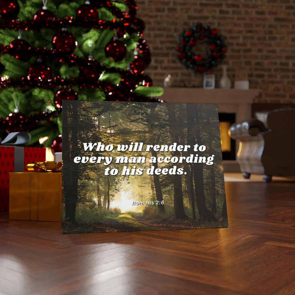 Scripture Walls Rendered By God Romans 2:6 Bible Verse Canvas Christian Wall Art Ready to Hang Unframed-Express Your Love Gifts