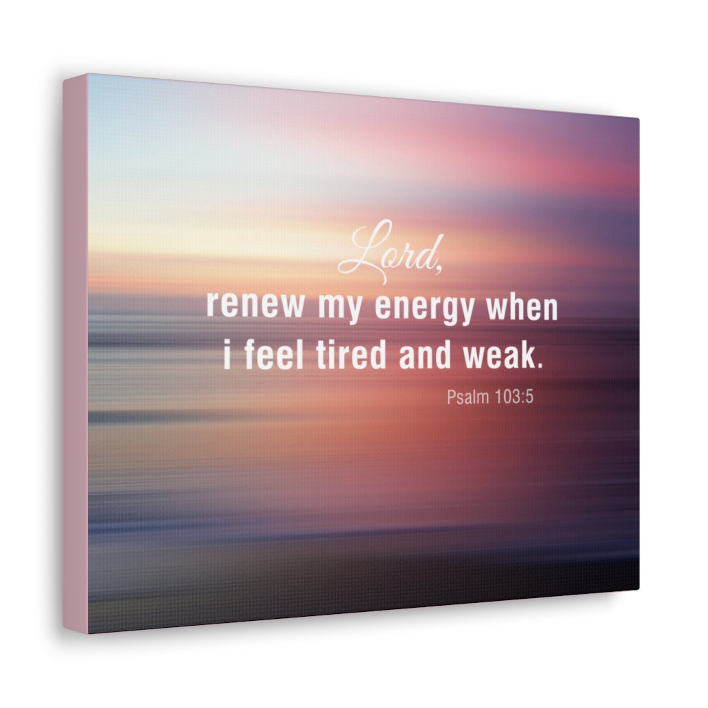 Renew My Energy Psalm 103:5 Bible Verse Canvas Christian Wall Art Ready to Hang Unframed-Express Your Love Gifts