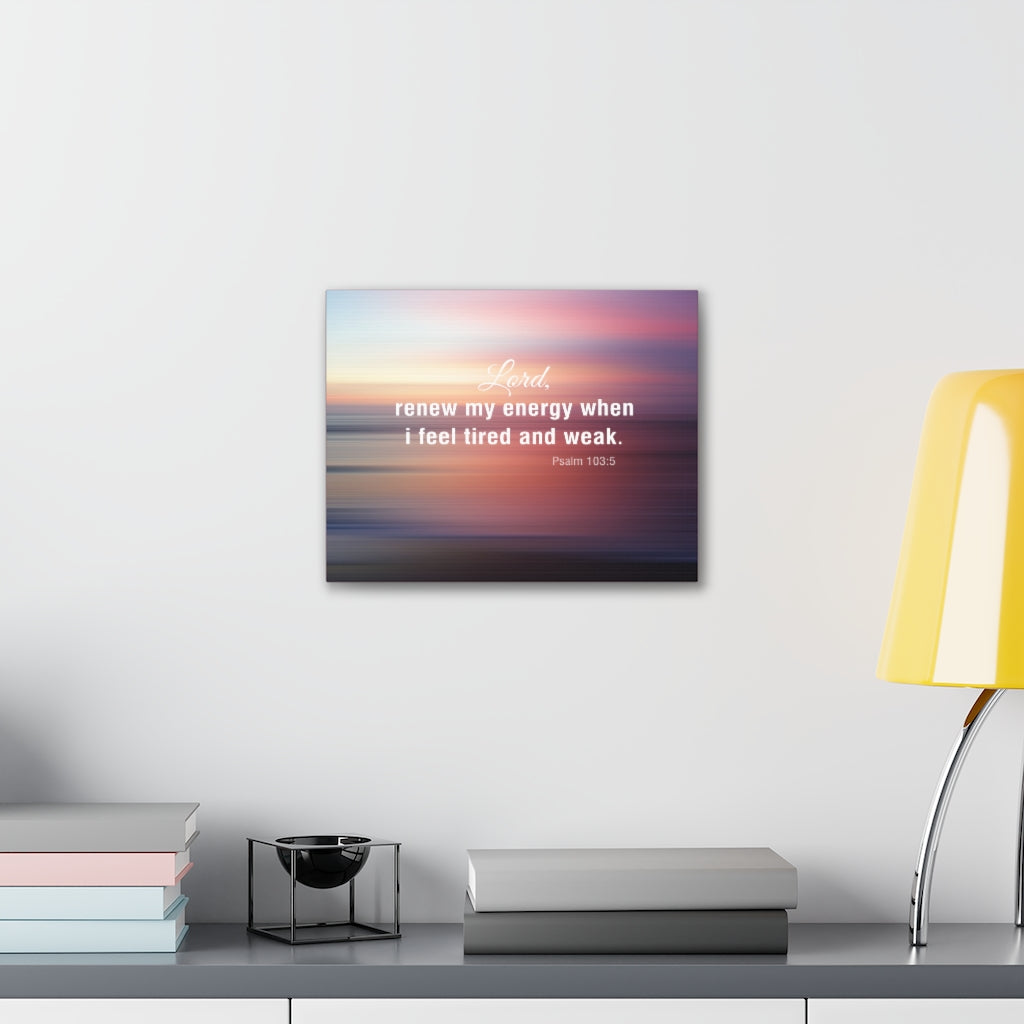 Renew My Energy Psalm 103:5 Bible Verse Canvas Christian Wall Art Ready to Hang Unframed-Express Your Love Gifts