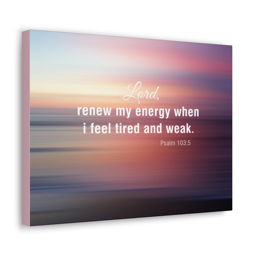 Renew My Energy Psalm 103:5 Bible Verse Canvas Christian Wall Art Ready to Hang Unframed-Express Your Love Gifts