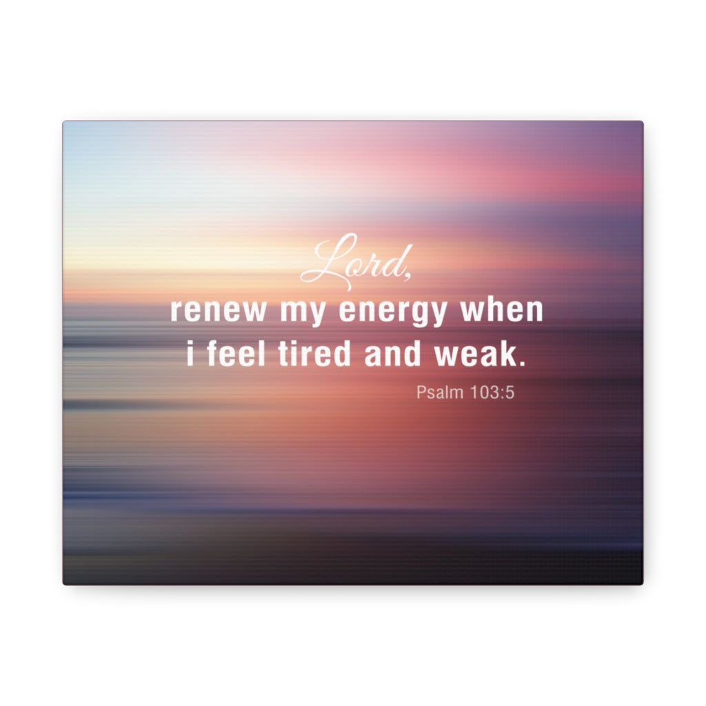 Renew My Energy Psalm 103:5 Bible Verse Canvas Christian Wall Art Ready to Hang Unframed-Express Your Love Gifts