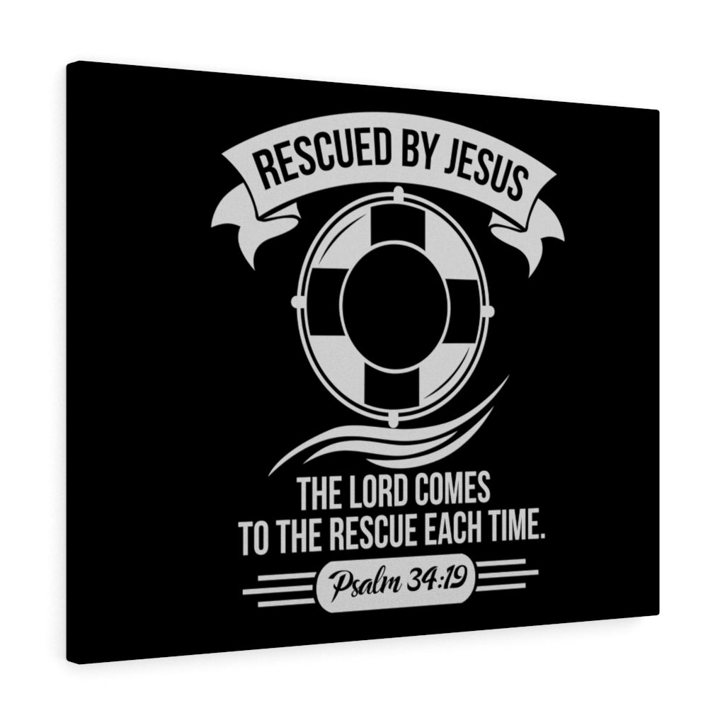 Rescued By Jesus Psalm 34:19 Bible Verse Canvas Christian Wall Art Ready to Hang Unframed-Express Your Love Gifts
