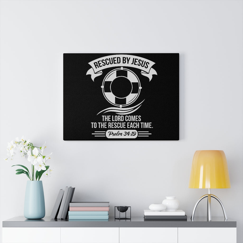 Scripture Walls Rescued By Jesus Psalm 34:19 Bible Verse Canvas Christian Wall Art Ready to Hang Unframed-Express Your Love Gifts