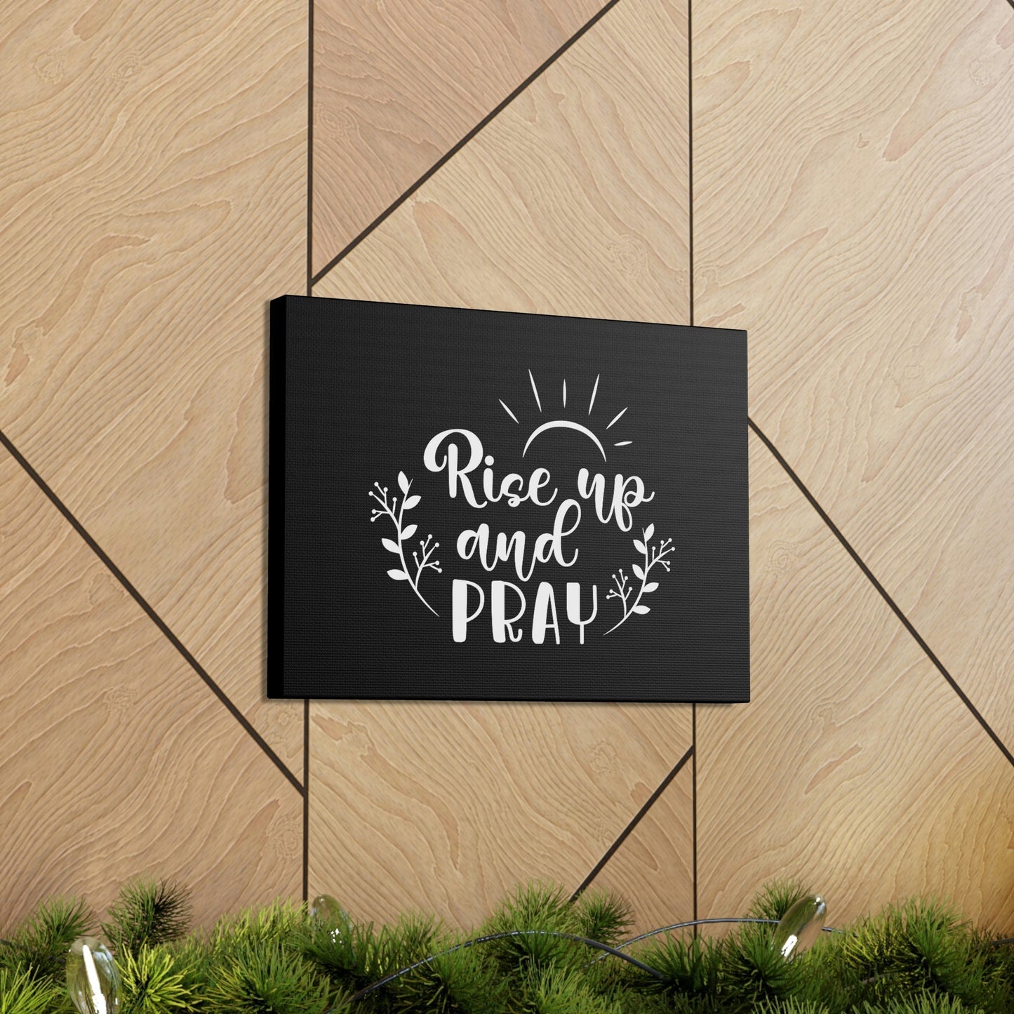 Rise Up And Pray Mark 1:35 Sun Rays Black Christian Wall Art Bible Verse Print Ready to Hang Unframed-Express Your Love Gifts