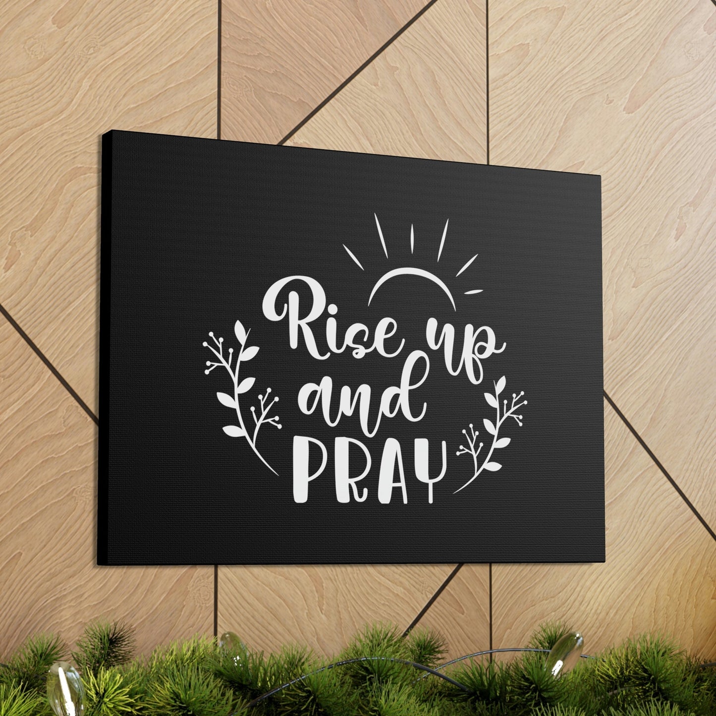 Rise Up And Pray Mark 1:35 Sun Rays Black Christian Wall Art Bible Verse Print Ready to Hang Unframed-Express Your Love Gifts
