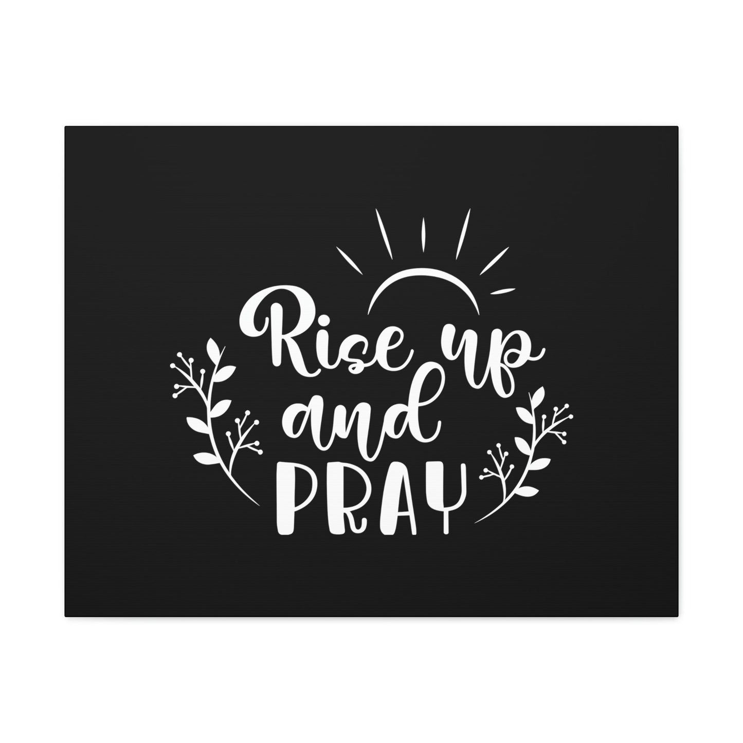 Rise Up And Pray Mark 1:35 Sun Rays Black Christian Wall Art Bible Verse Print Ready to Hang Unframed-Express Your Love Gifts
