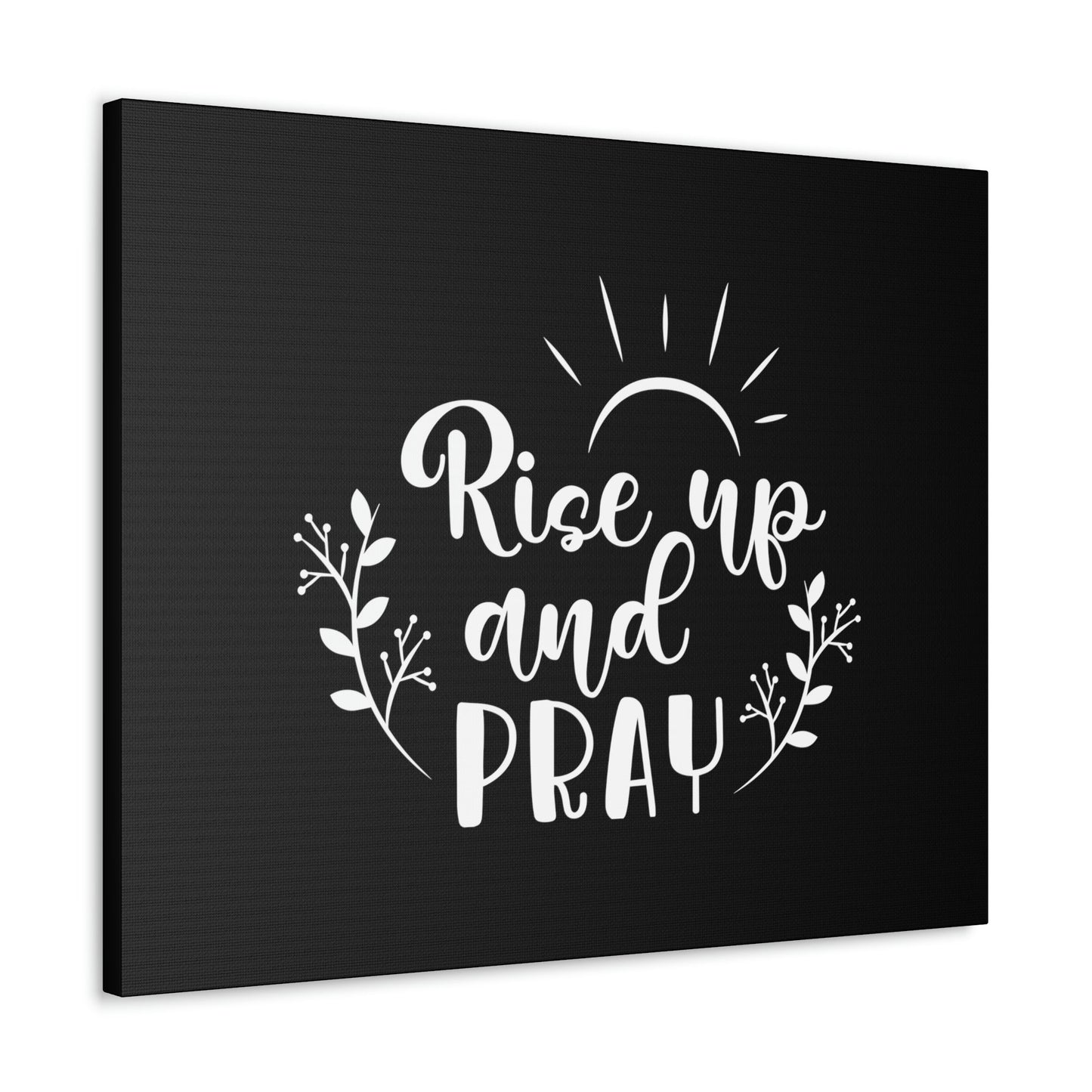 Rise Up And Pray Mark 1:35 Sun Rays Black Christian Wall Art Bible Verse Print Ready to Hang Unframed-Express Your Love Gifts