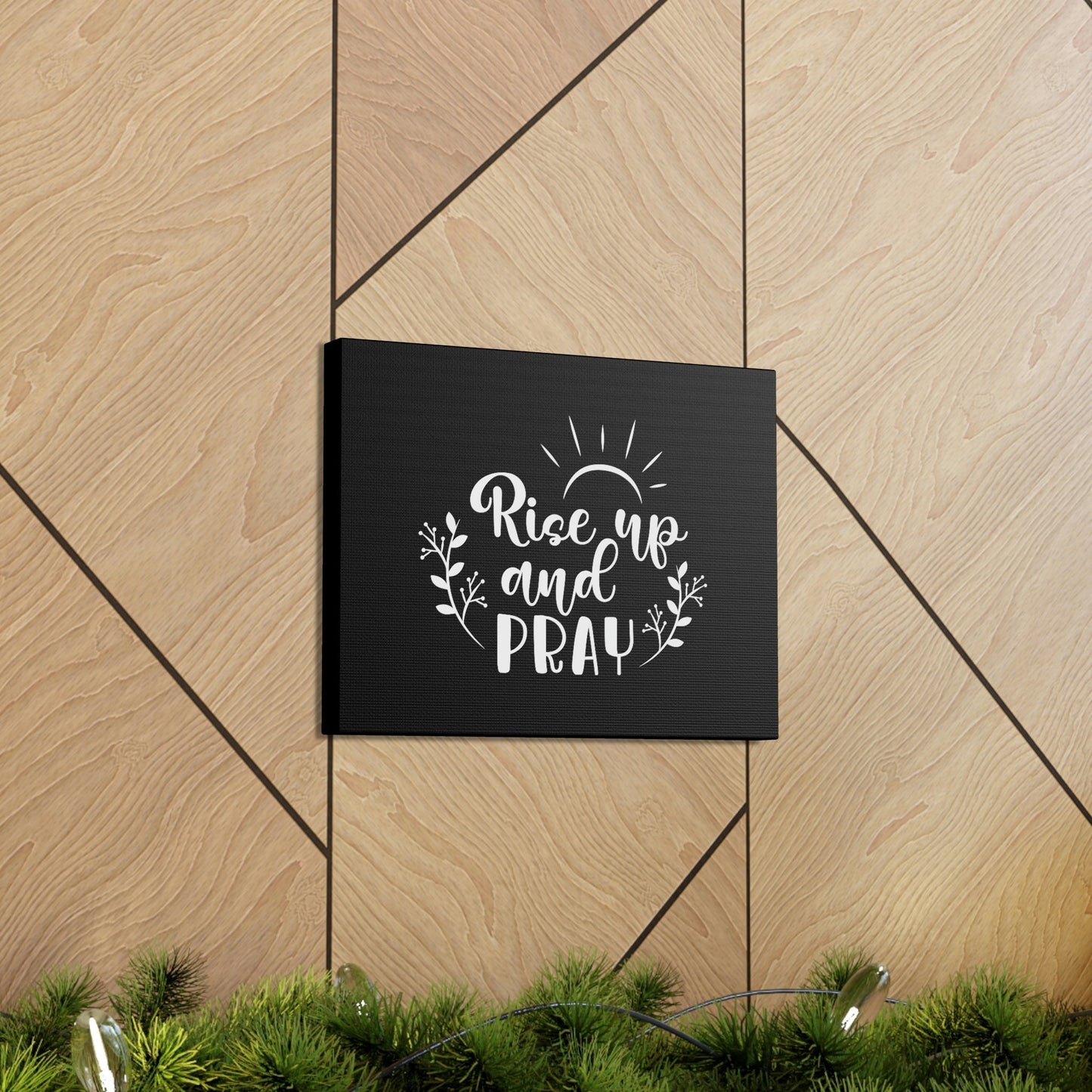 Rise Up And Pray Mark 1:35 Sun Rays Black Christian Wall Art Bible Verse Print Ready to Hang Unframed-Express Your Love Gifts