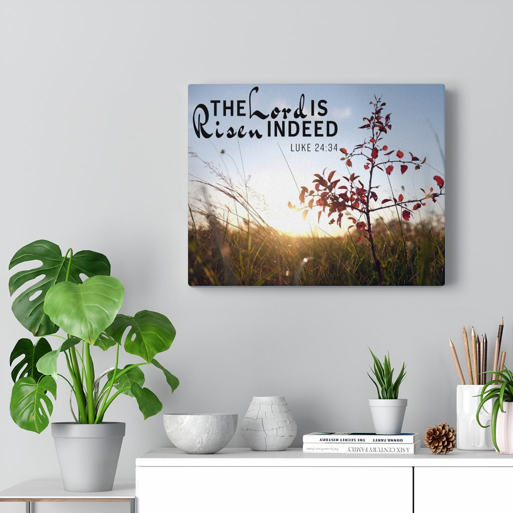 Risen Indeed Luke 24:34 Bible Verse Canvas Christian Wall Art Ready to Hang Unframed-Express Your Love Gifts