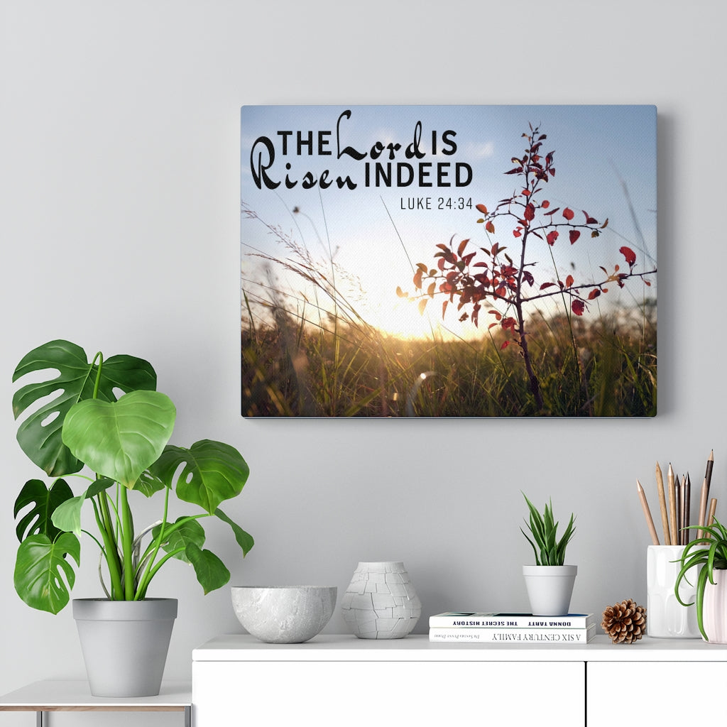 Risen Indeed Luke 24:34 Bible Verse Canvas Christian Wall Art Ready to Hang Unframed-Express Your Love Gifts