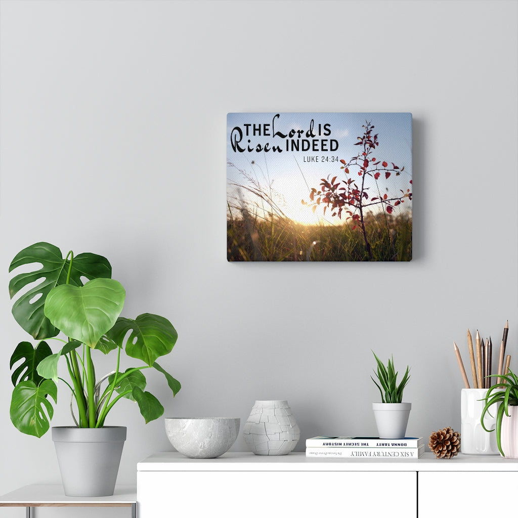 Risen Indeed Luke 24:34 Bible Verse Canvas Christian Wall Art Ready to Hang Unframed-Express Your Love Gifts