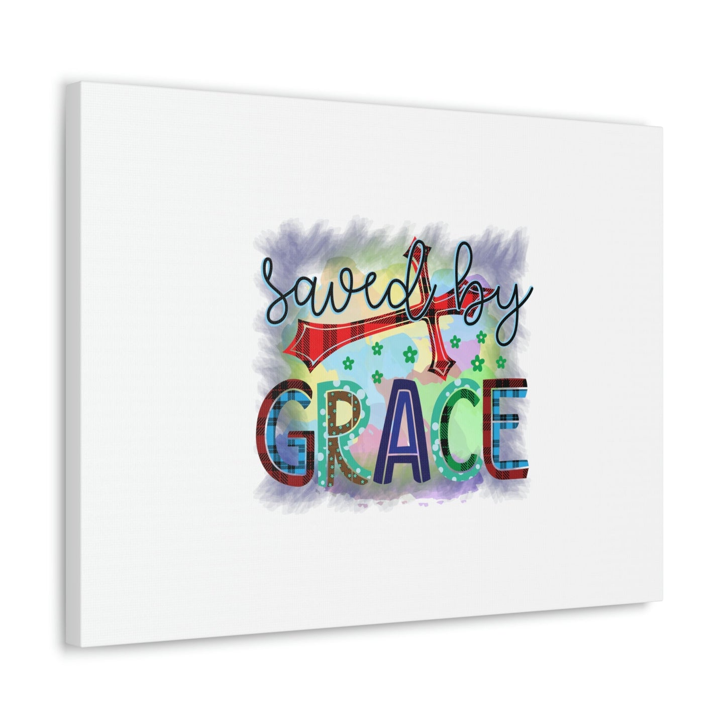 Saved By Grace Ephesians 2:8-9 Gray Square Christian Wall Art Bible Verse Print Ready to Hang Unframed-Express Your Love Gifts