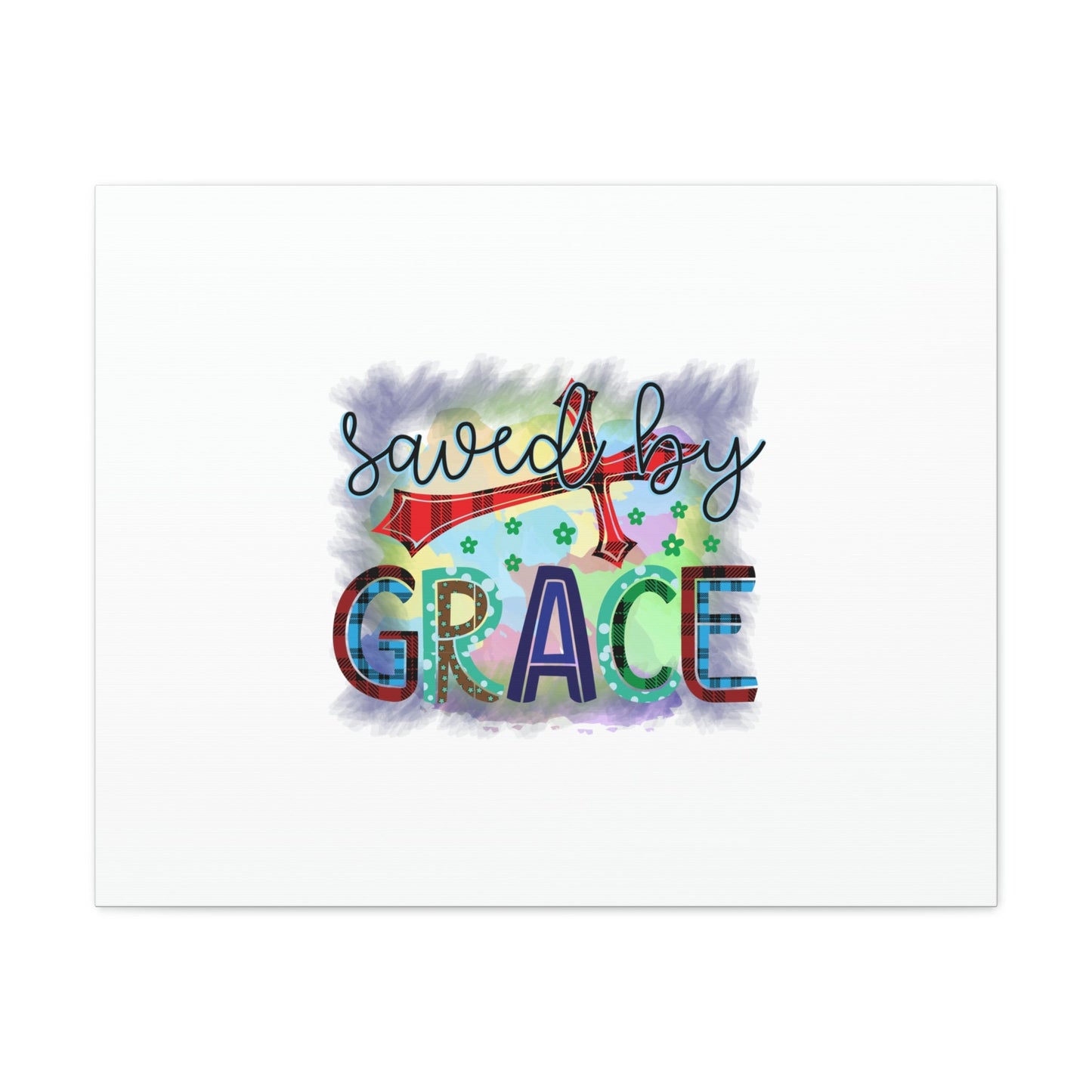 Saved By Grace Ephesians 2:8-9 Gray Square Christian Wall Art Bible Verse Print Ready to Hang Unframed-Express Your Love Gifts