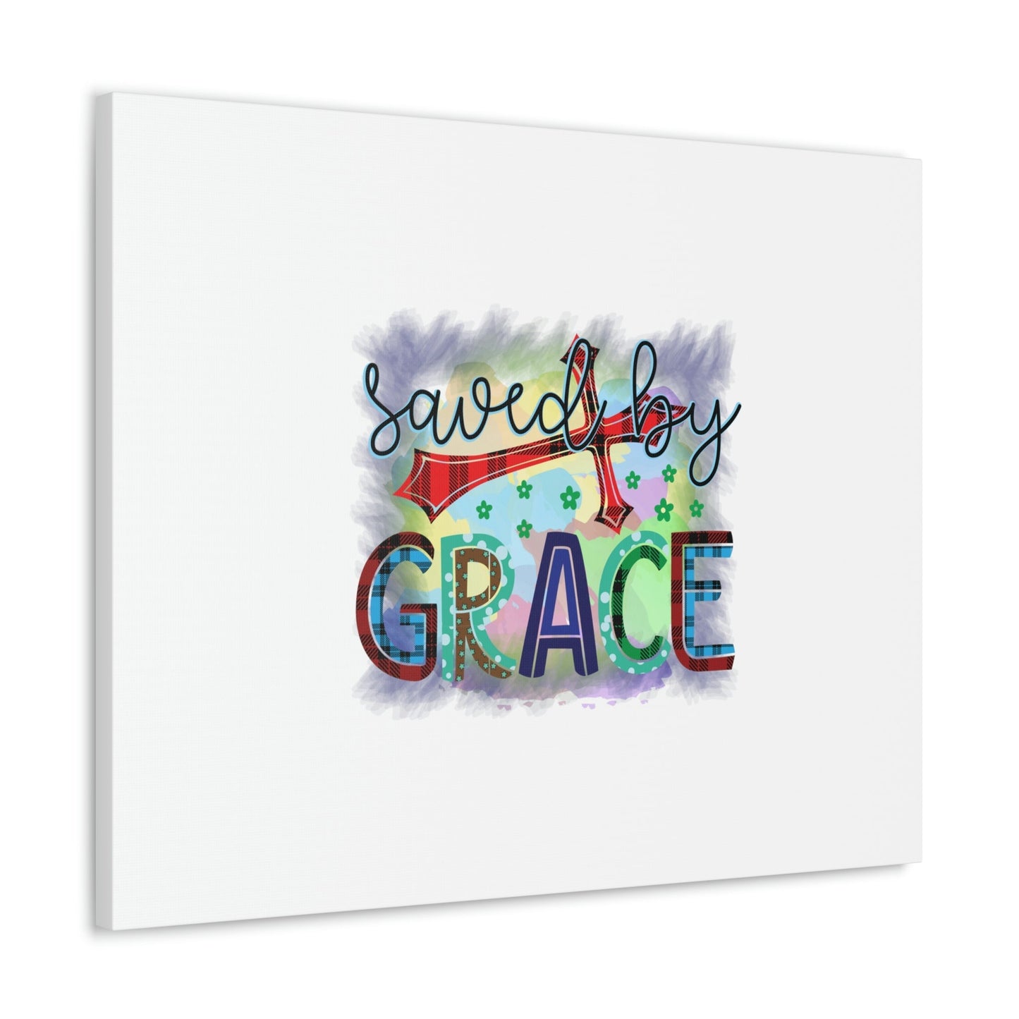 Saved By Grace Ephesians 2:8-9 Gray Square Christian Wall Art Bible Verse Print Ready to Hang Unframed-Express Your Love Gifts